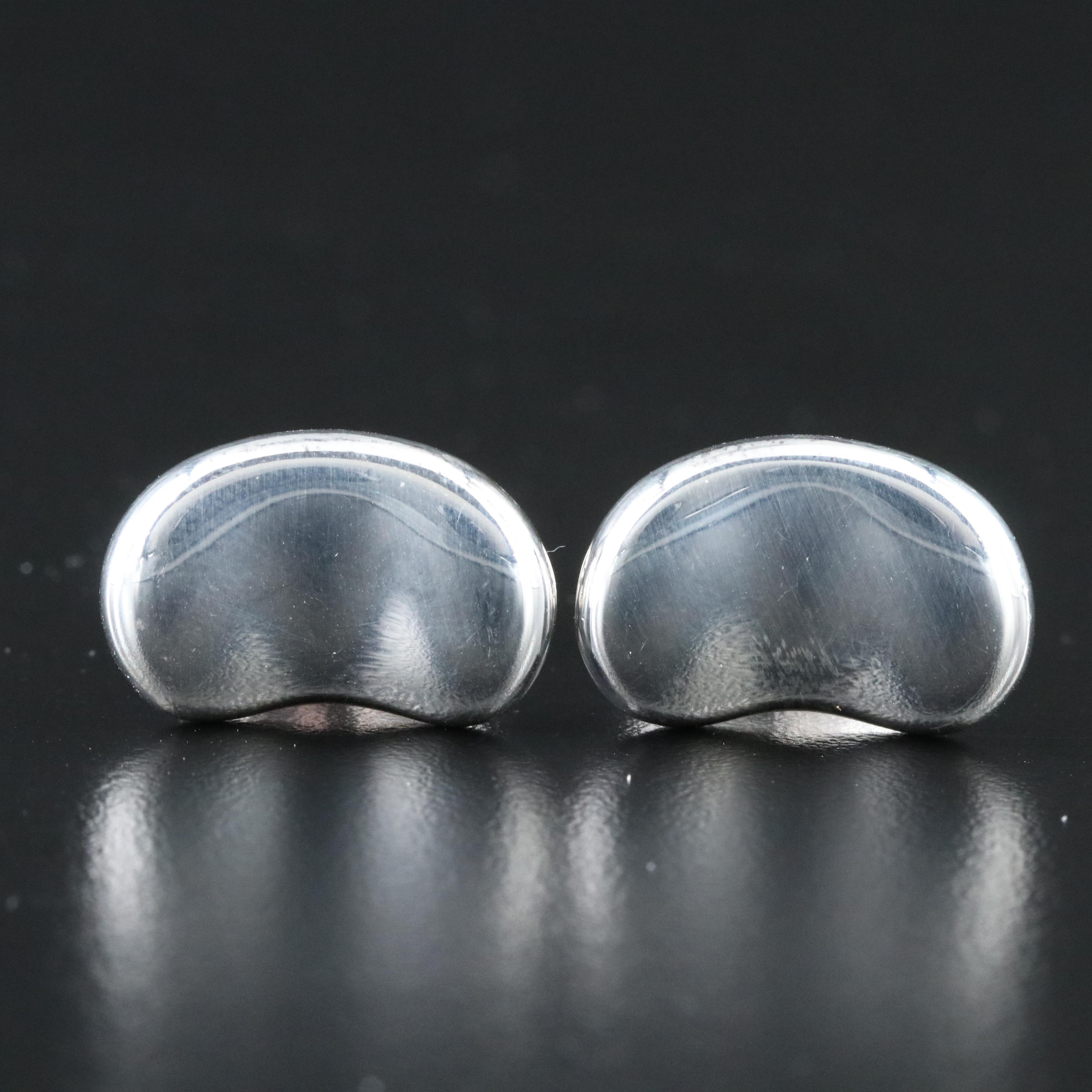 Elsa Peretti for Tiffany & Co. Bean Design Sterling Cufflinks