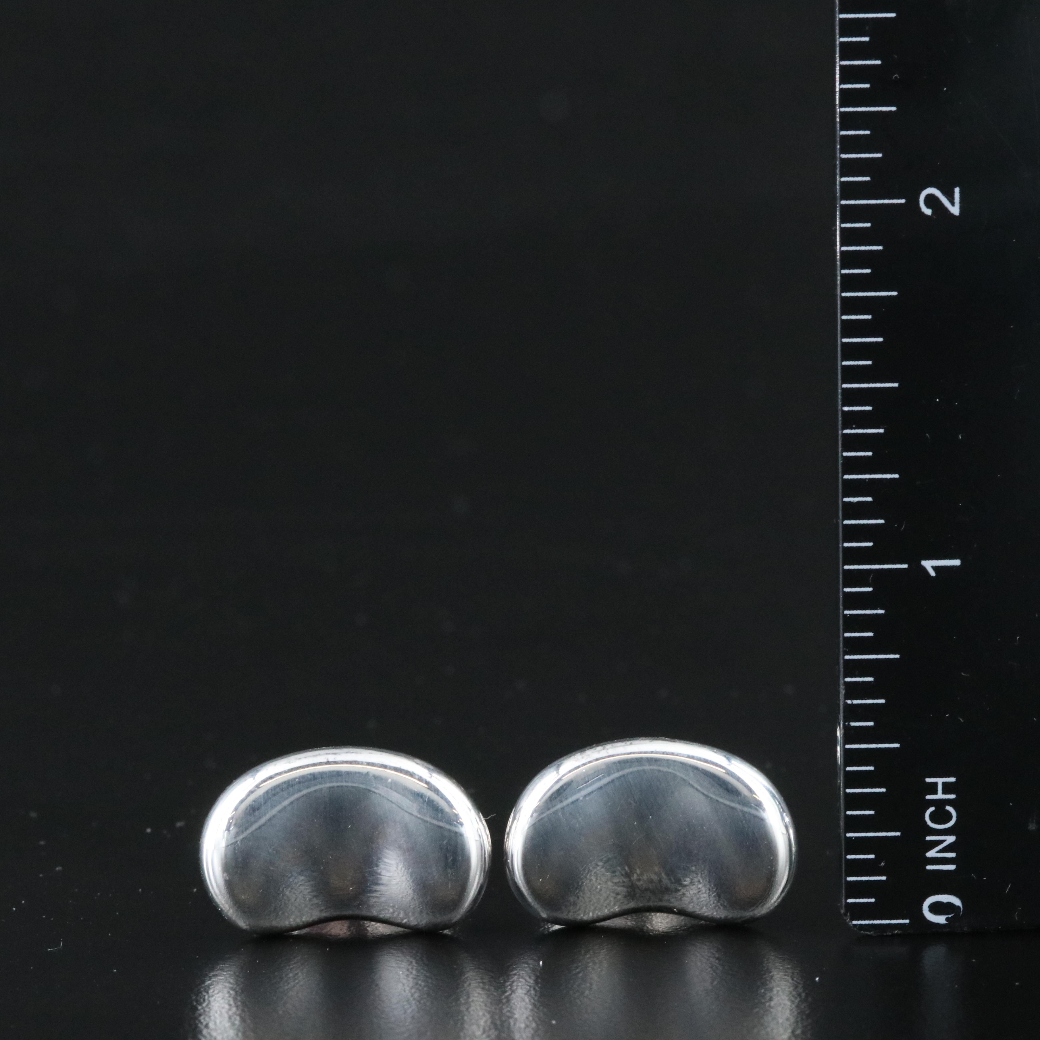 Elsa Peretti for Tiffany & Co. Bean Design Sterling Cufflinks