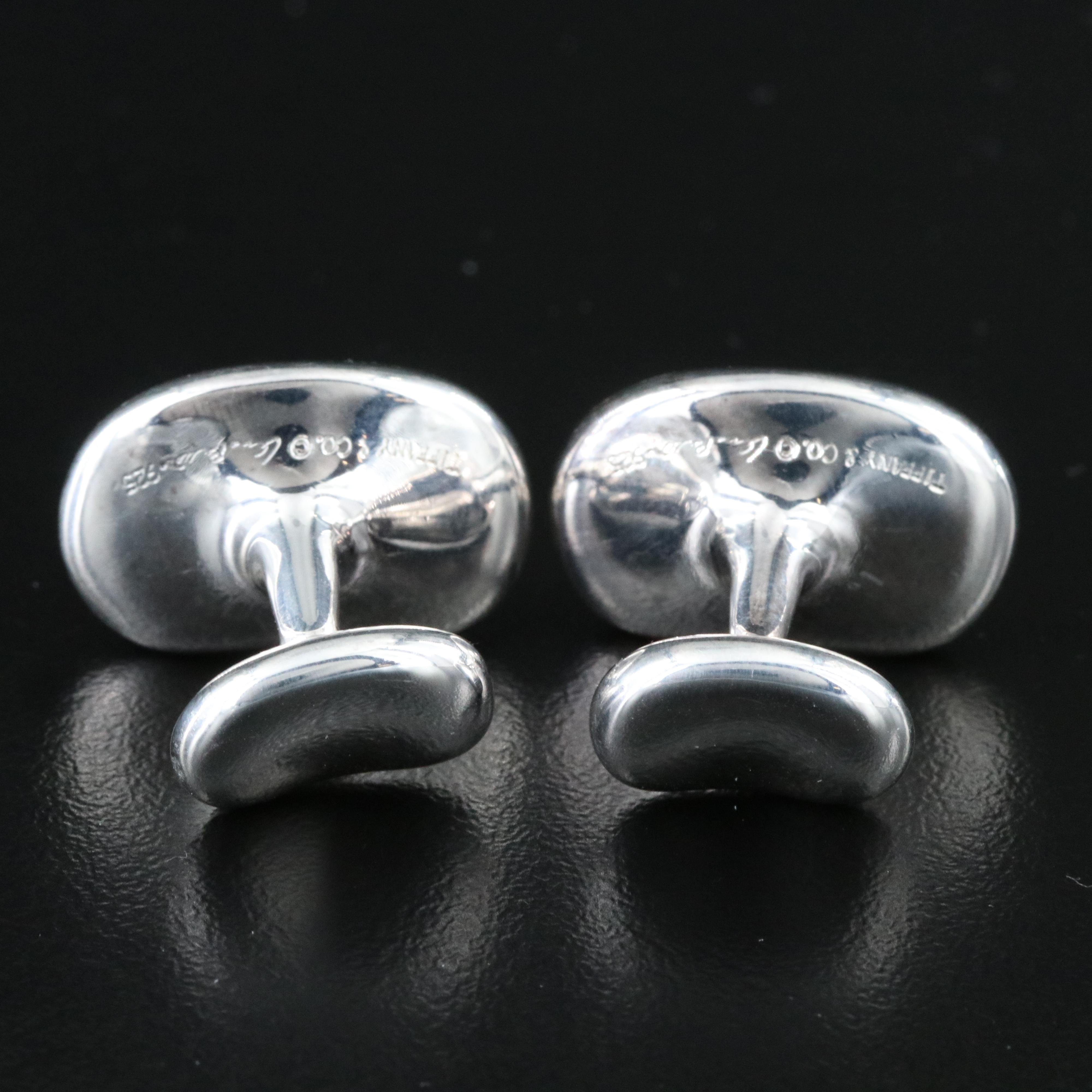 Elsa Peretti for Tiffany & Co. Bean Design Sterling Cufflinks