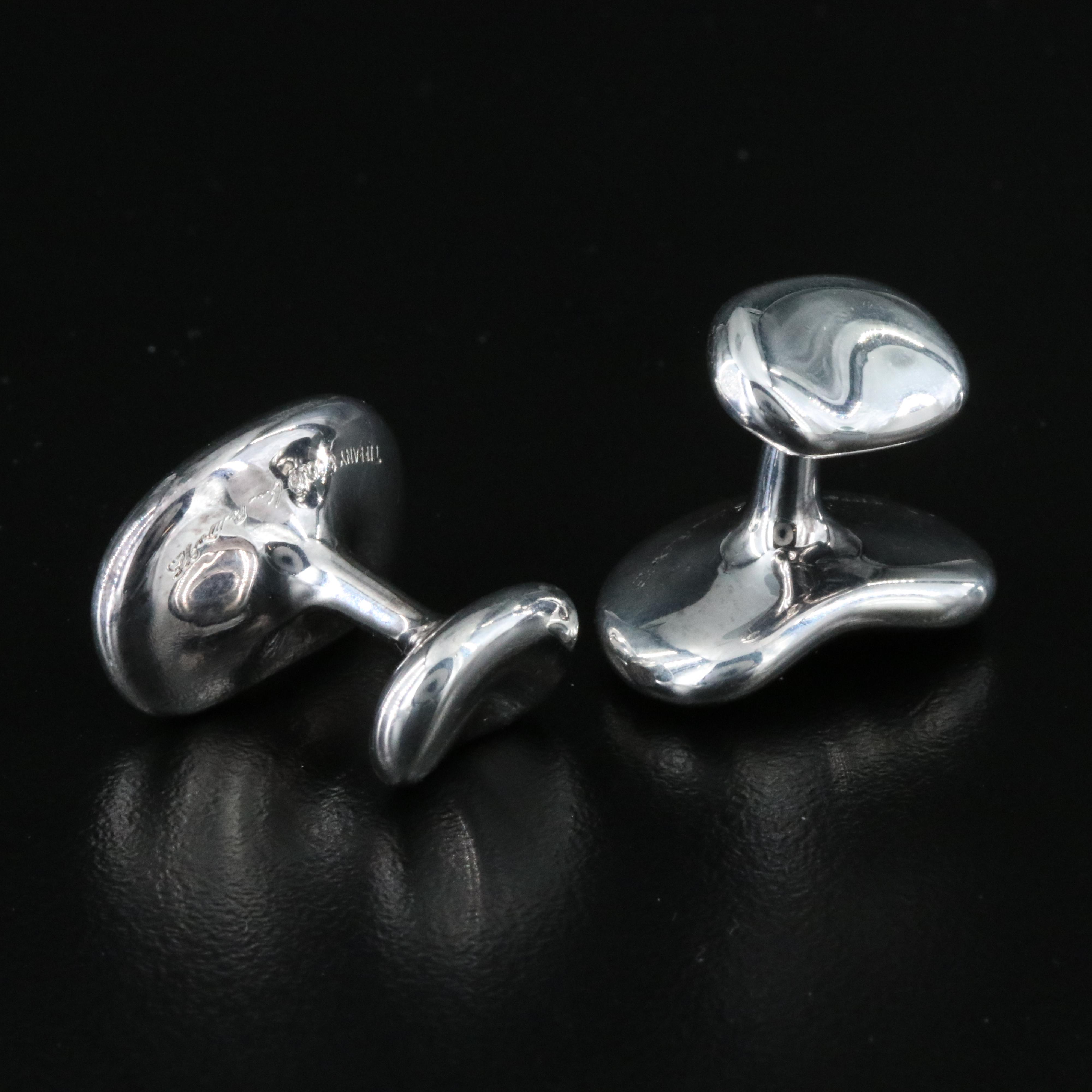 Elsa Peretti for Tiffany & Co. Bean Design Sterling Cufflinks