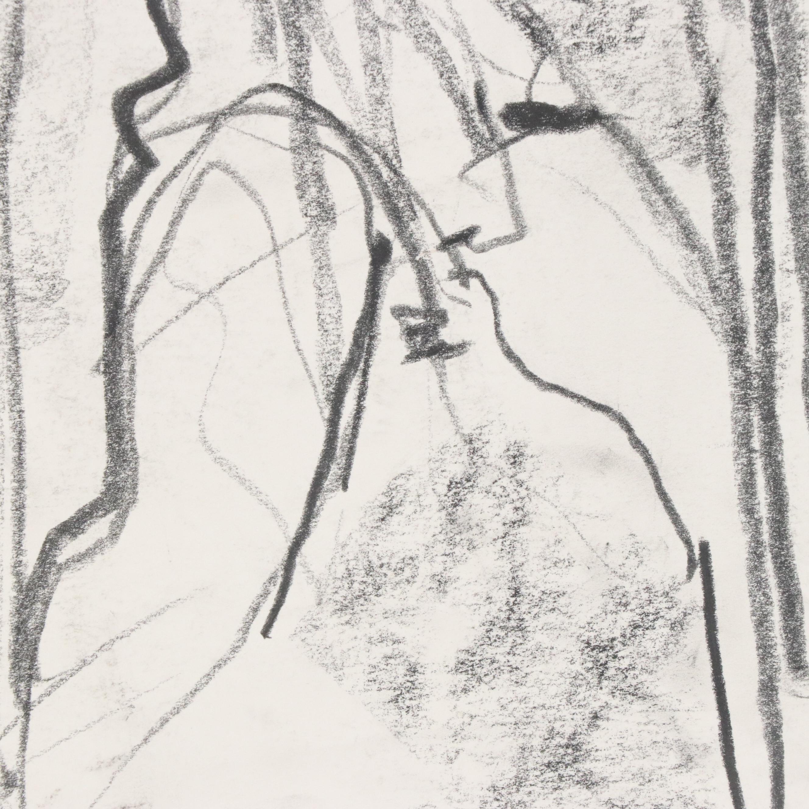 Jack Meanwell Figural Modern Drawing, Late 20th Century