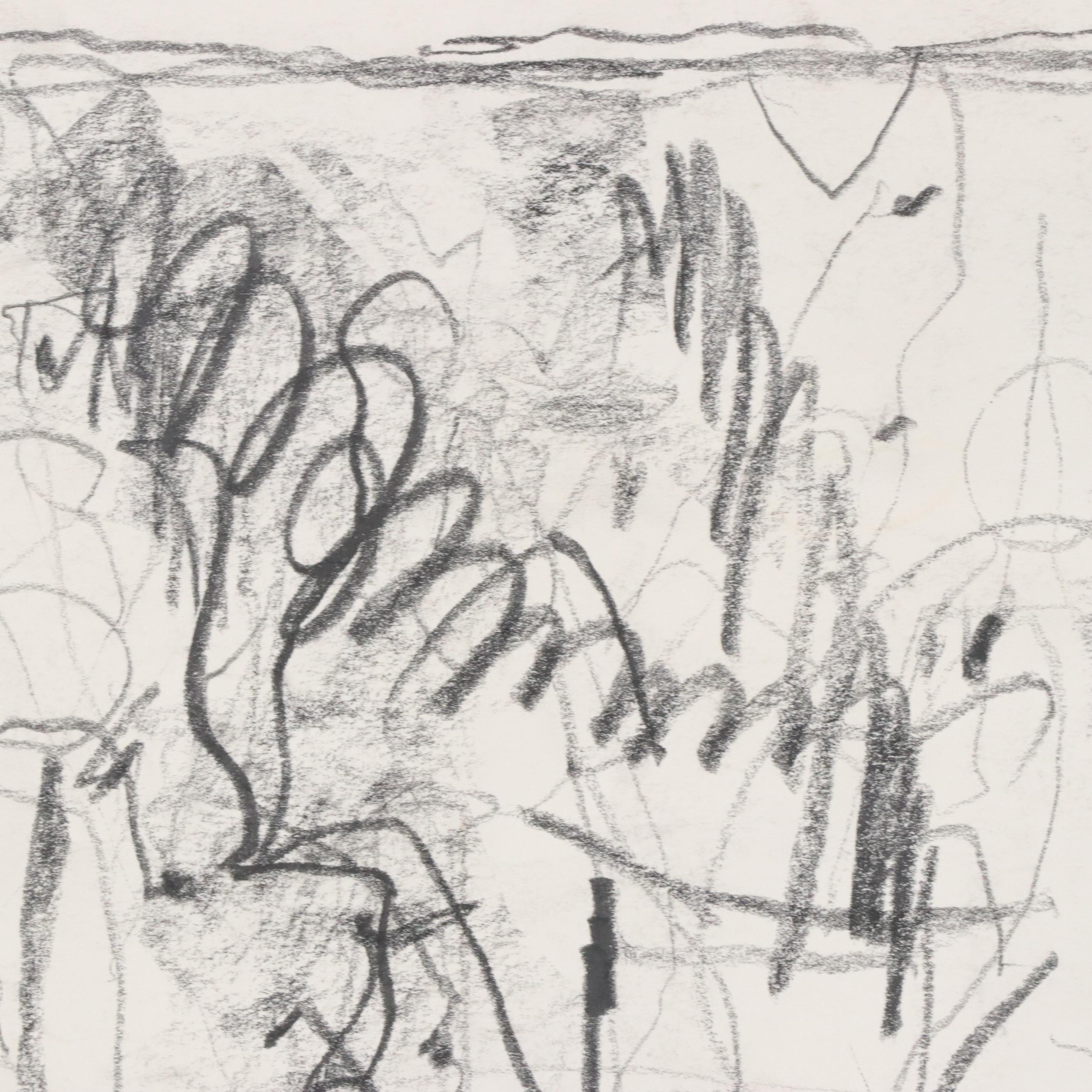 Jack Meanwell Figural Modern Drawing, Late 20th Century