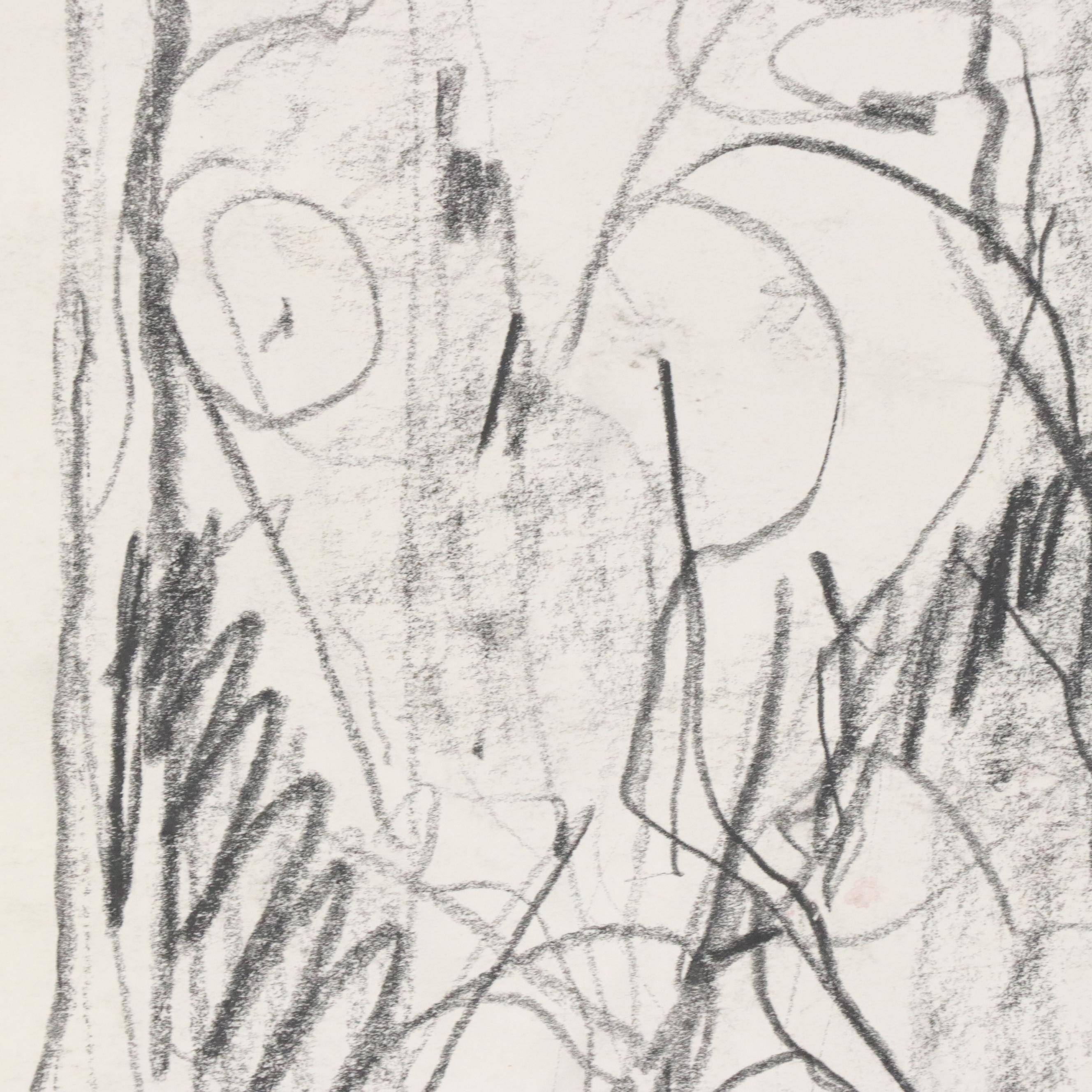 Jack Meanwell Figural Modern Drawing, Late 20th Century