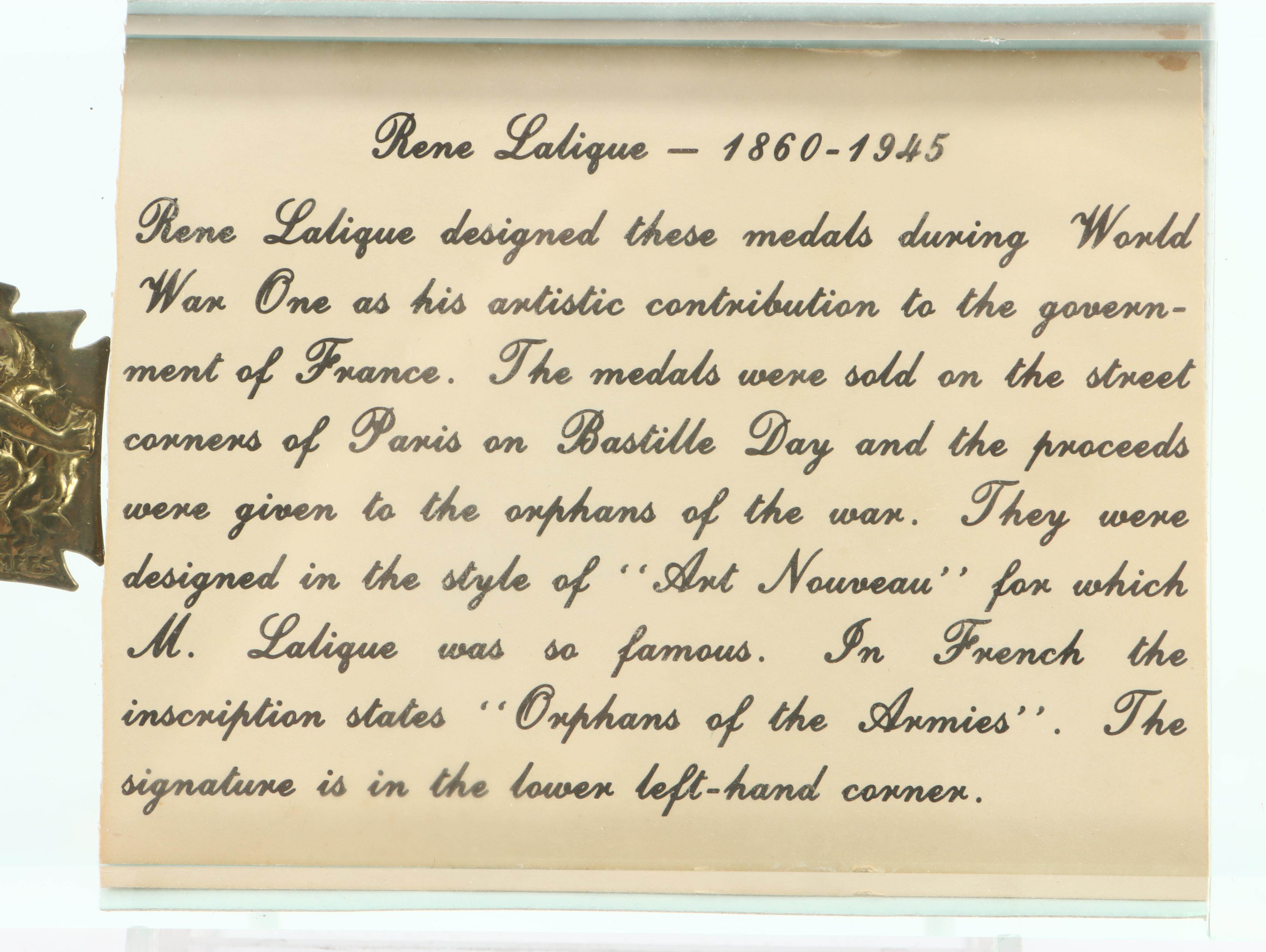 World War I "Orphans of the Armies" Medal