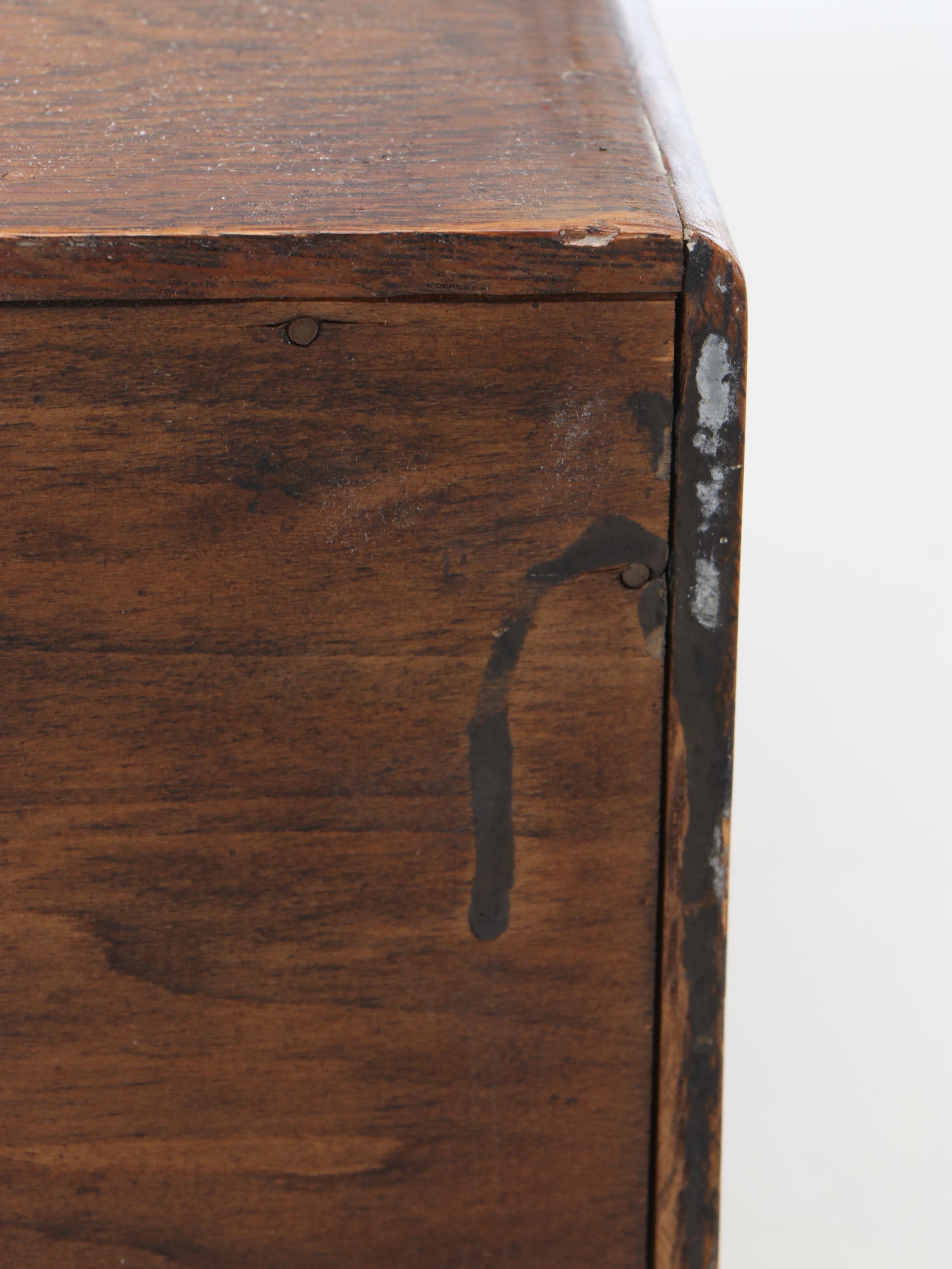 Belding Brothers Oak Spool Cabinet with Silk and Cotton Threads