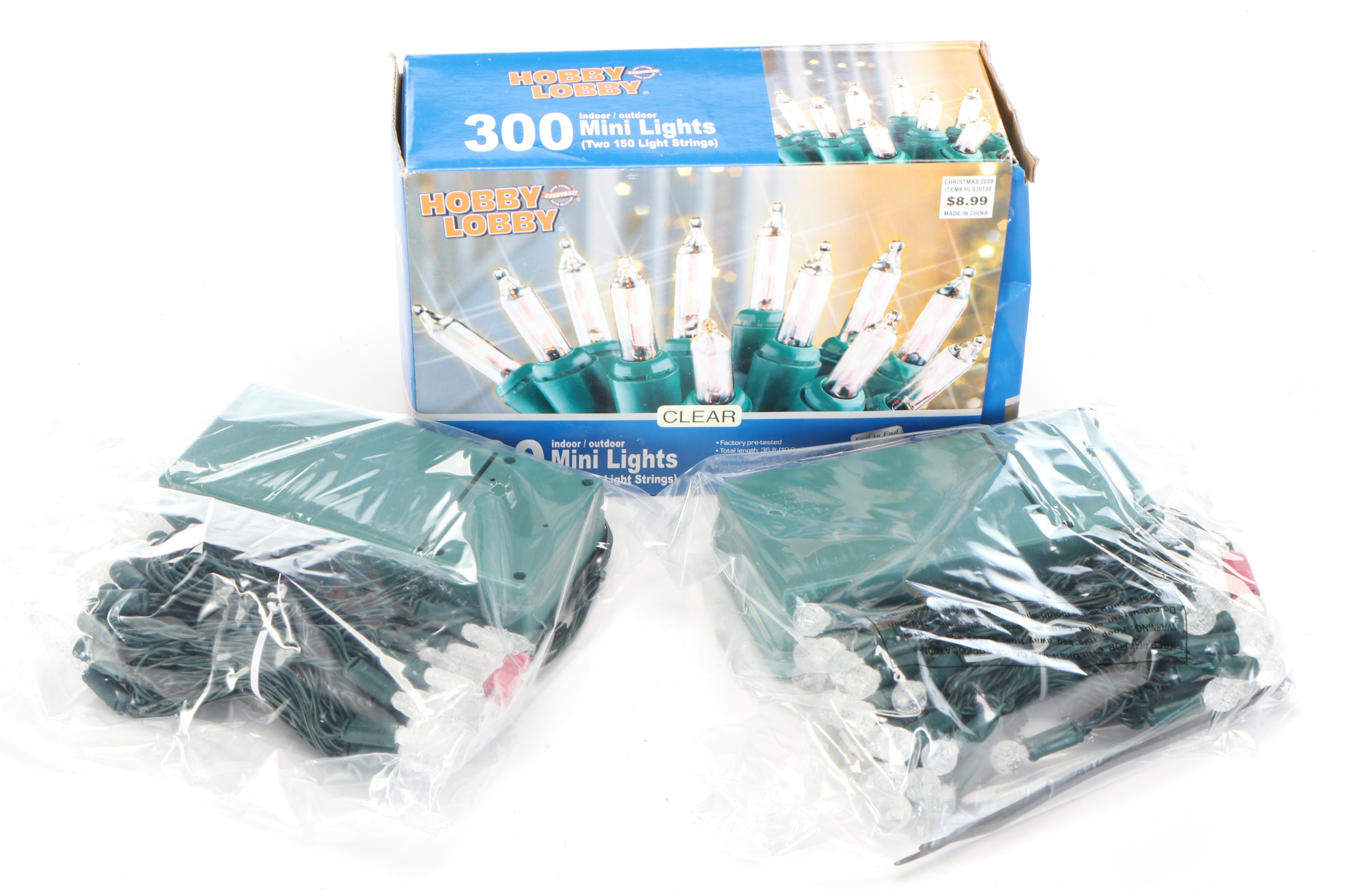 Hobby Lobby Mini Lights with Cape Craftsmen Wood Cheese Knives and More