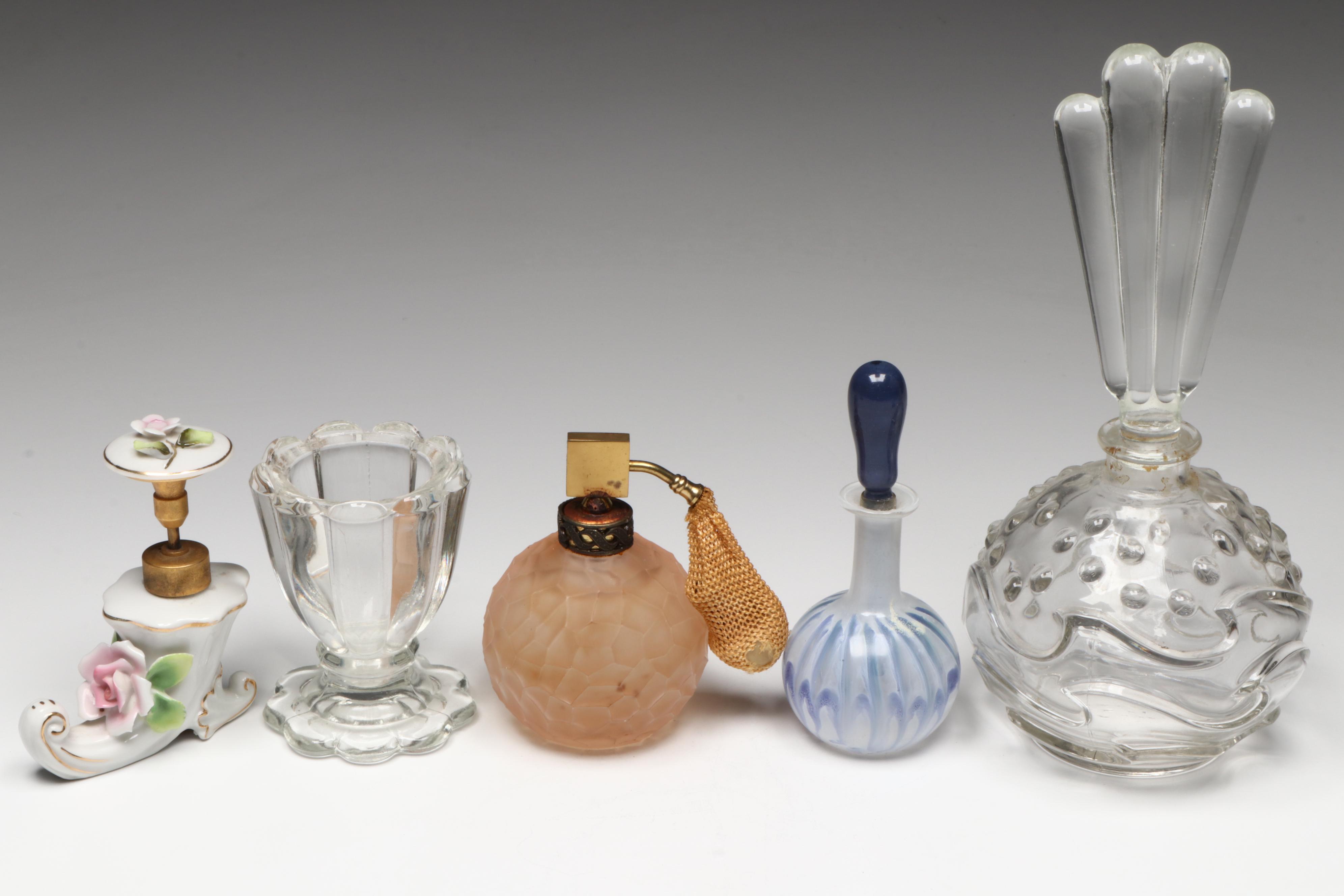 Glass Perfume Bottles with Scent Jar and Crystal Stoppers