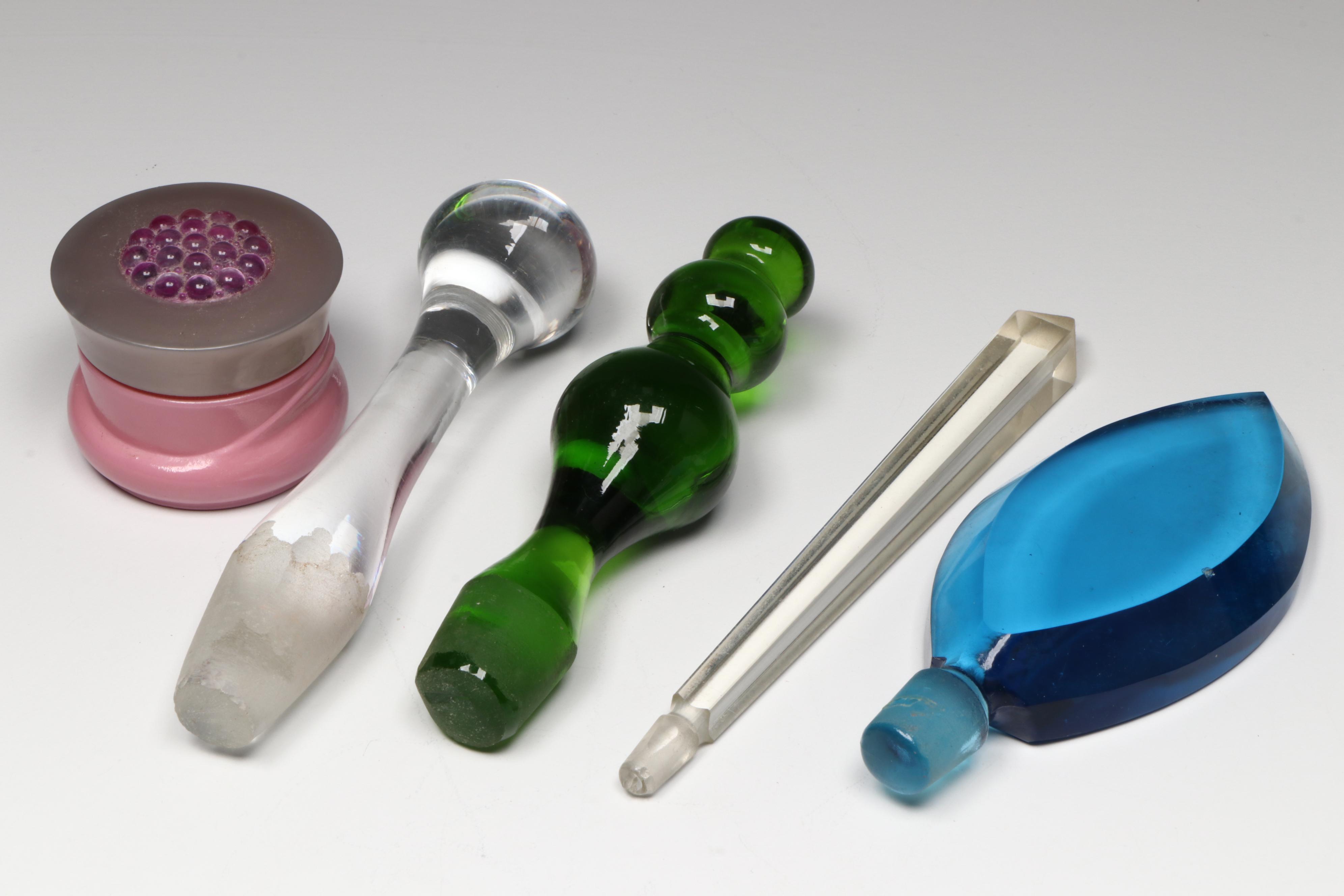 Glass Perfume Bottles with Scent Jar and Crystal Stoppers