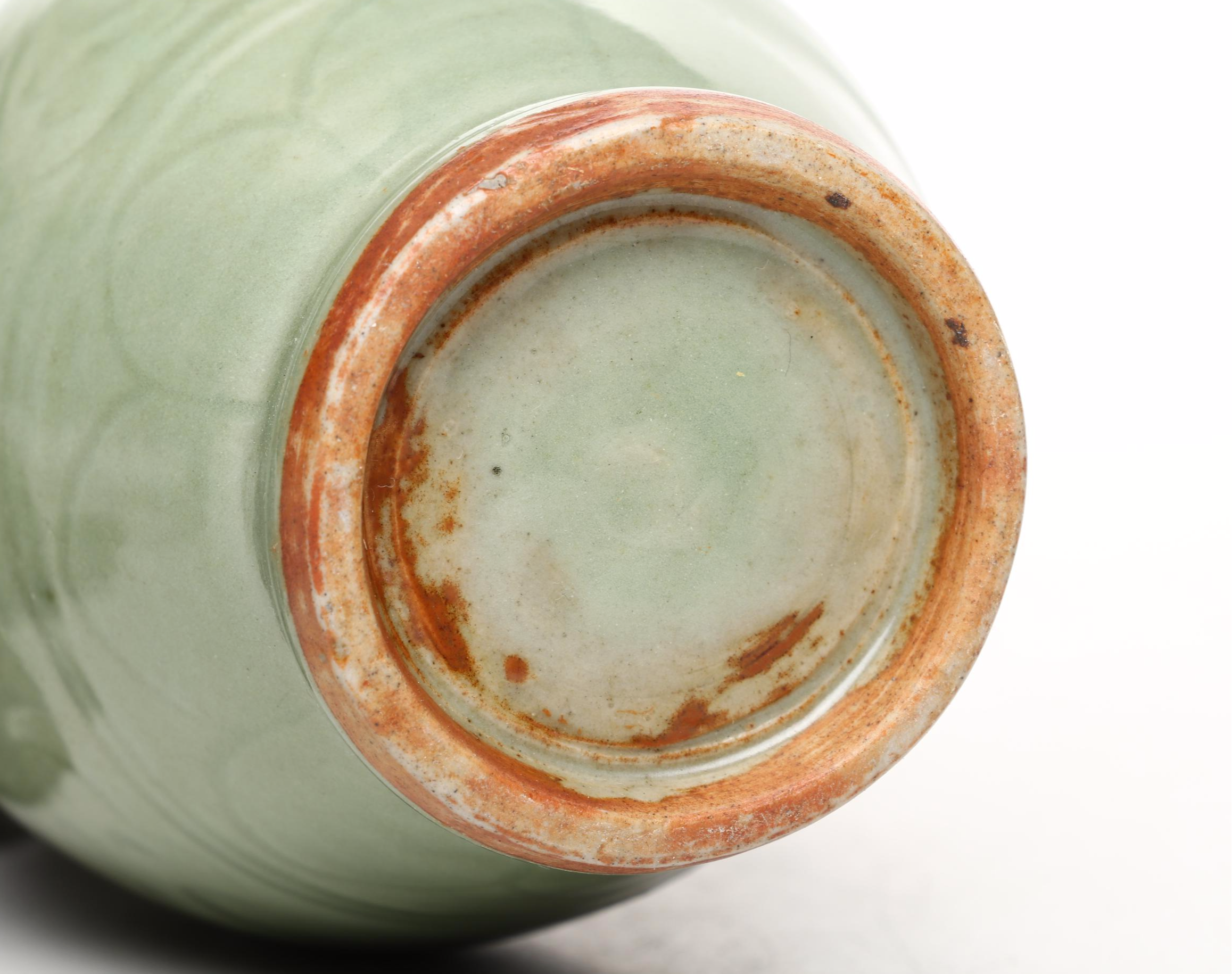 Victorian Ceramic and Metal Mantel Ewer with Celadon Jar and Dragon Candlestick