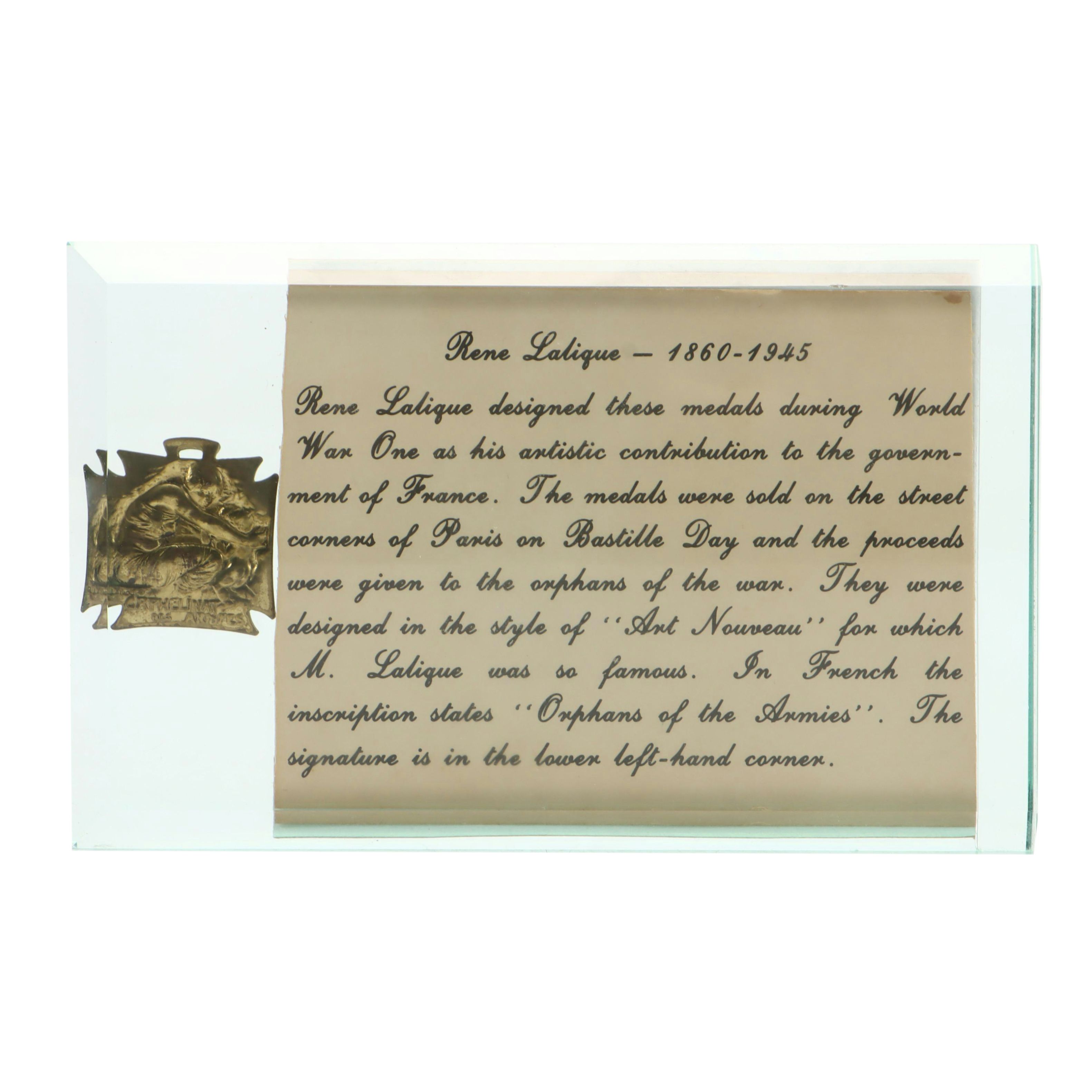 World War I "Orphans of the Armies" Medal