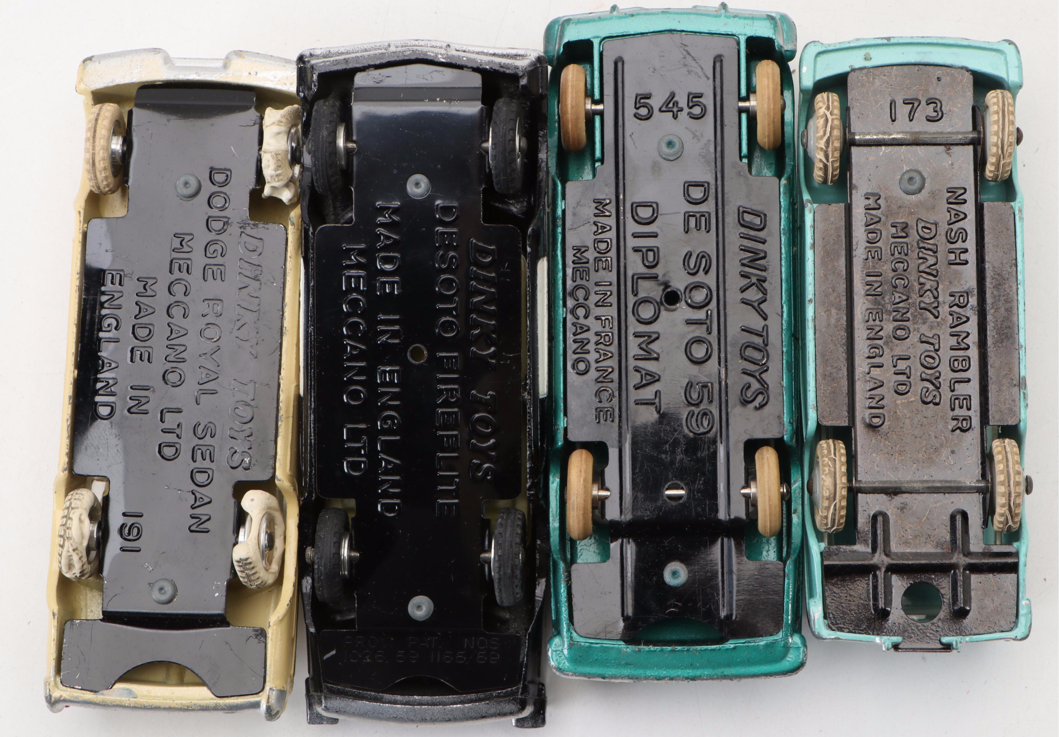 Meccano Dinky Toys "Plymouth Plaza," "DeSoto Fireflite" and More Cars