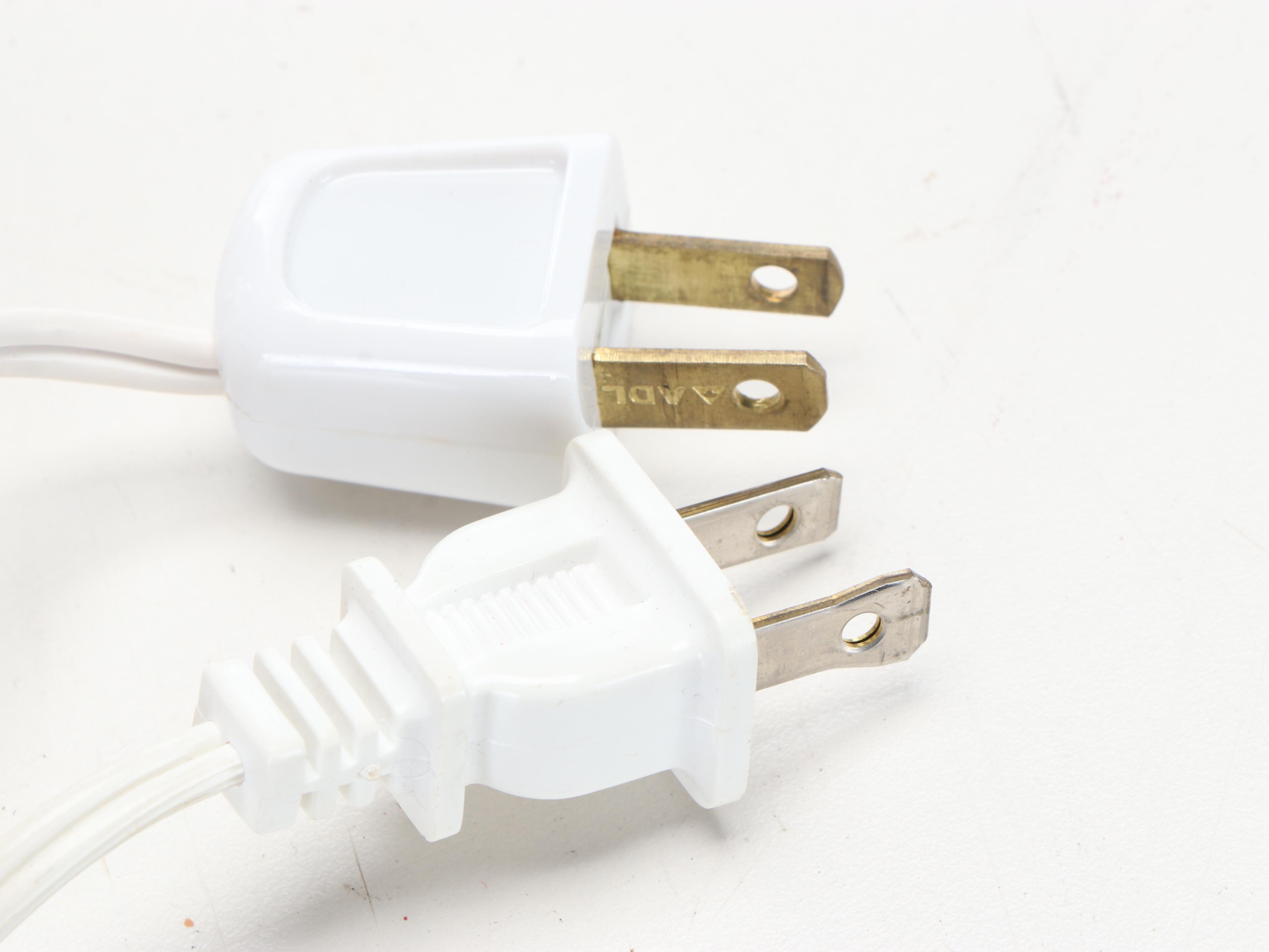 Japanese Satsuma Porcelain Vase Lamps with Scenes From Folk Tales