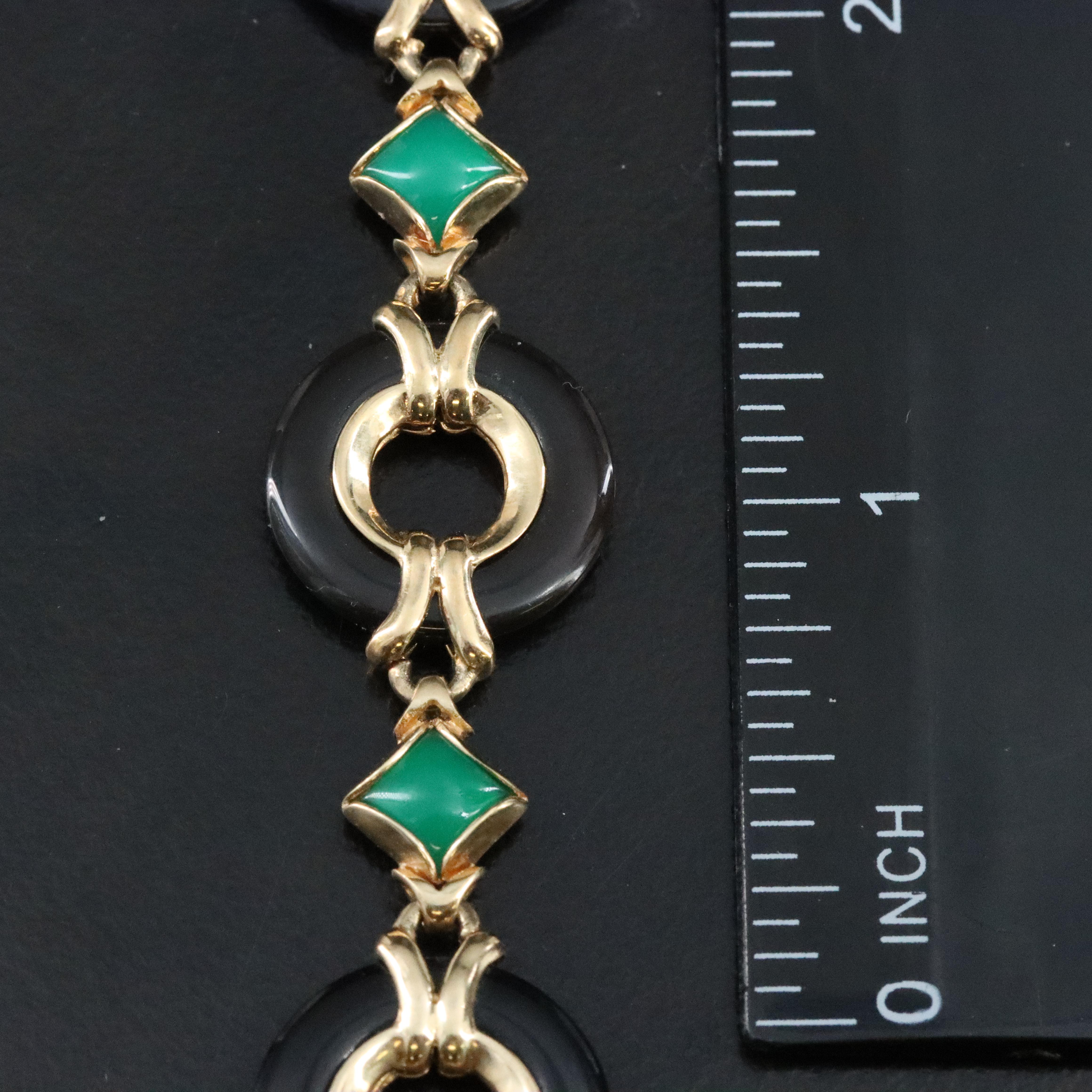 Repair Lot 14K Black Onyx and Chalcedony Bracelet