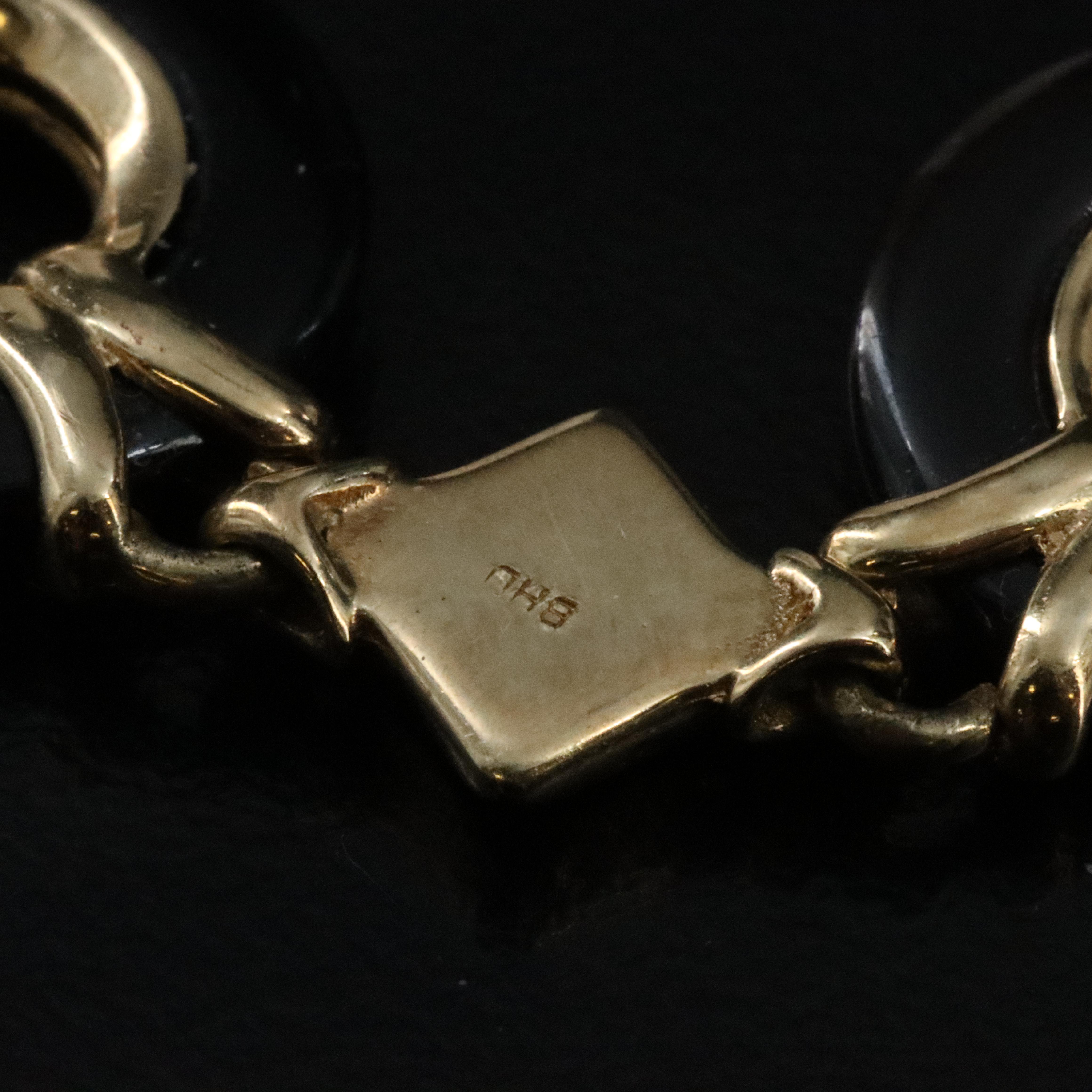 Repair Lot 14K Black Onyx and Chalcedony Bracelet