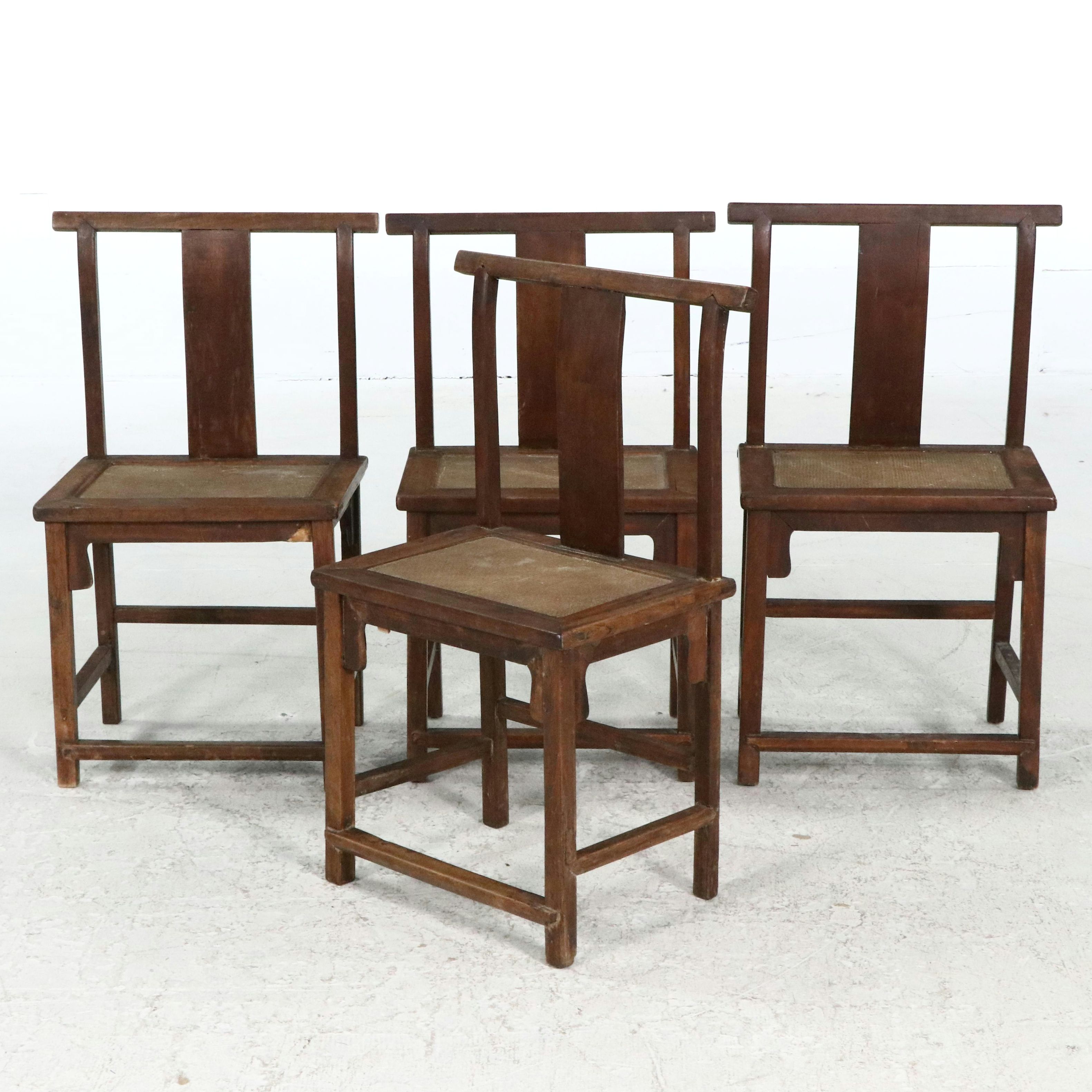 Four Antique Chinese Rosewood Chairs, Qing Dynasty
