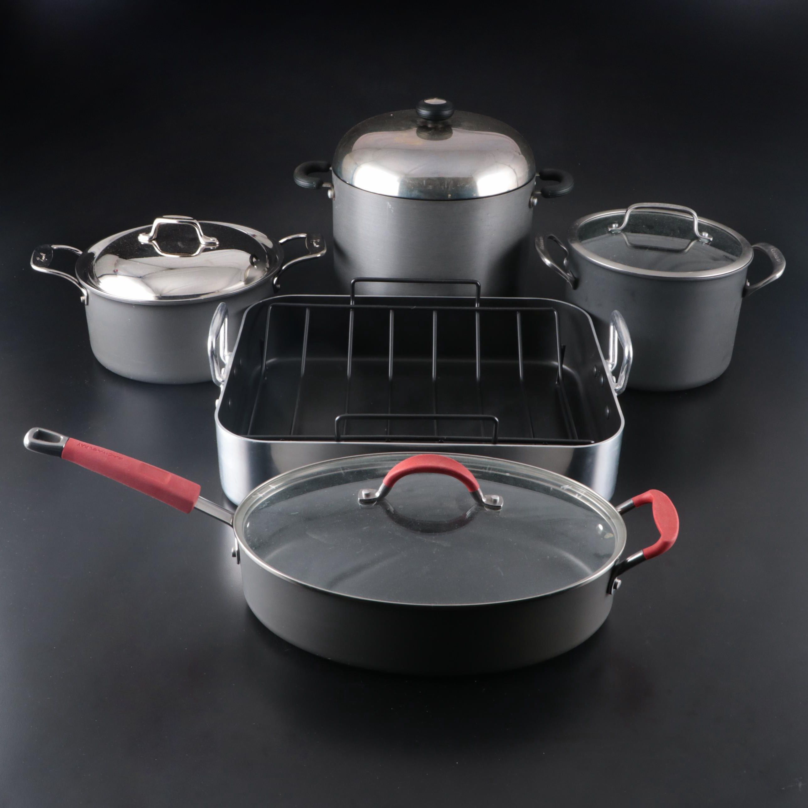 Oneida Roasting Pan with Cuisinart, Circulon, and Other Pots Including Non-Stick