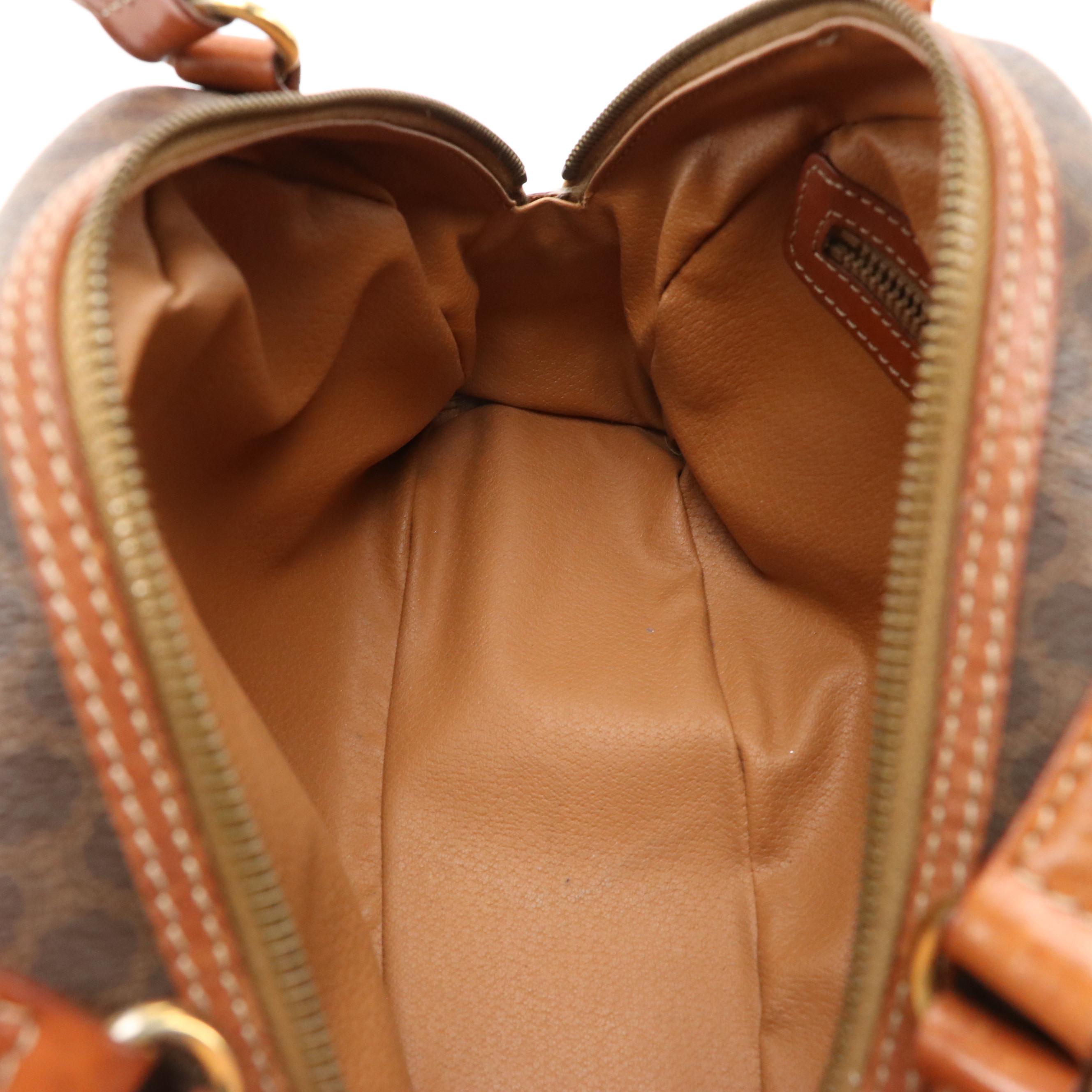 Celine Macadam Coated Canvas and Leather Handbag