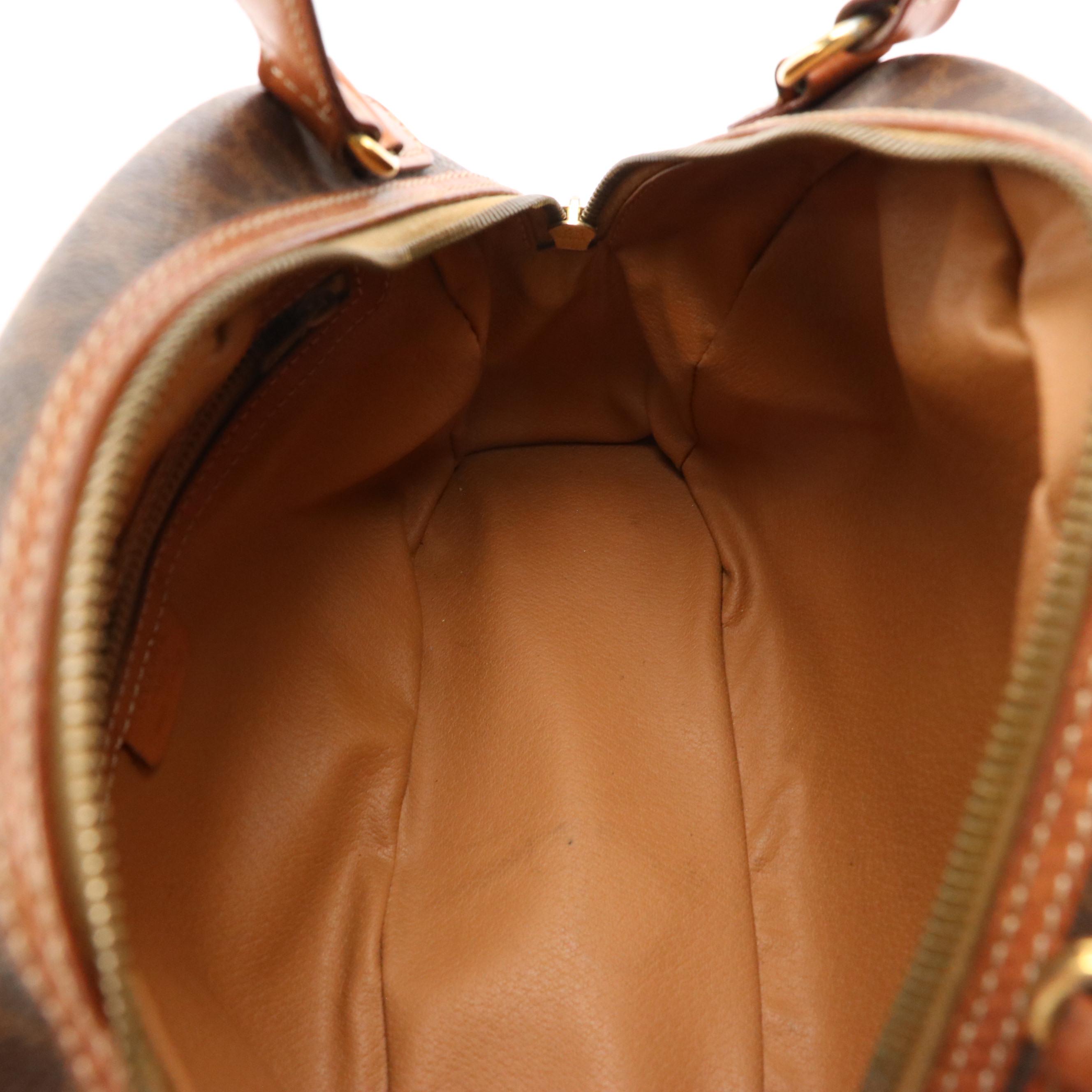 Celine Macadam Coated Canvas and Leather Handbag