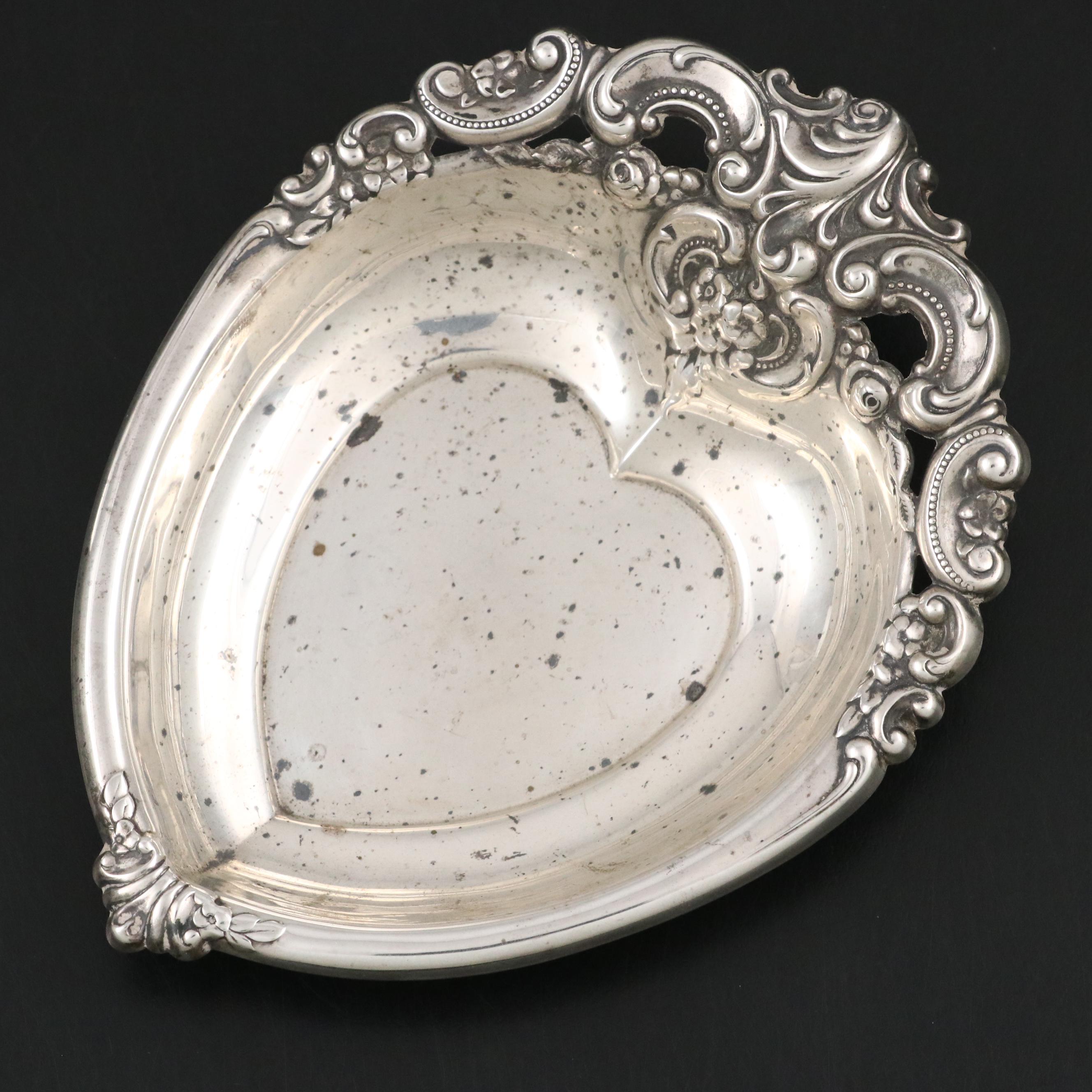 Wallace "Grande Baroque" Sterling Silver Heart-Shaped Dish
