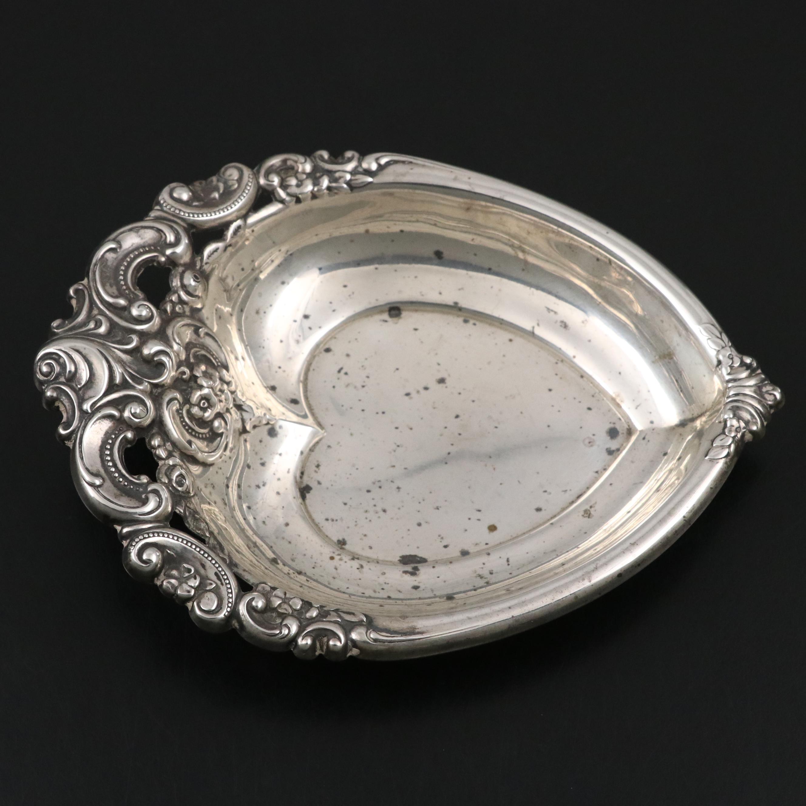 Wallace "Grande Baroque" Sterling Silver Heart-Shaped Dish
