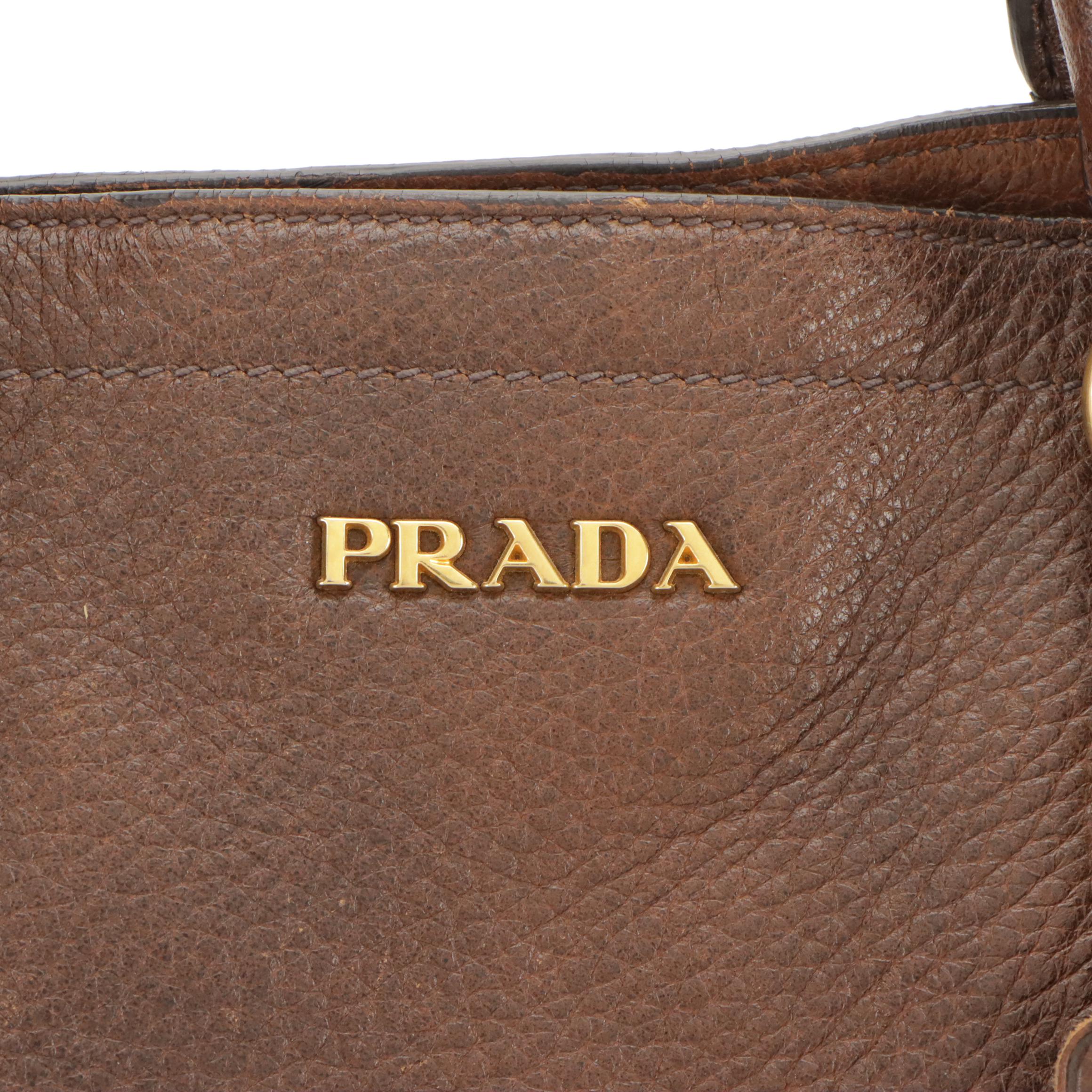 Prada Large Tote BN1795 in Bruciato Cervo Leather