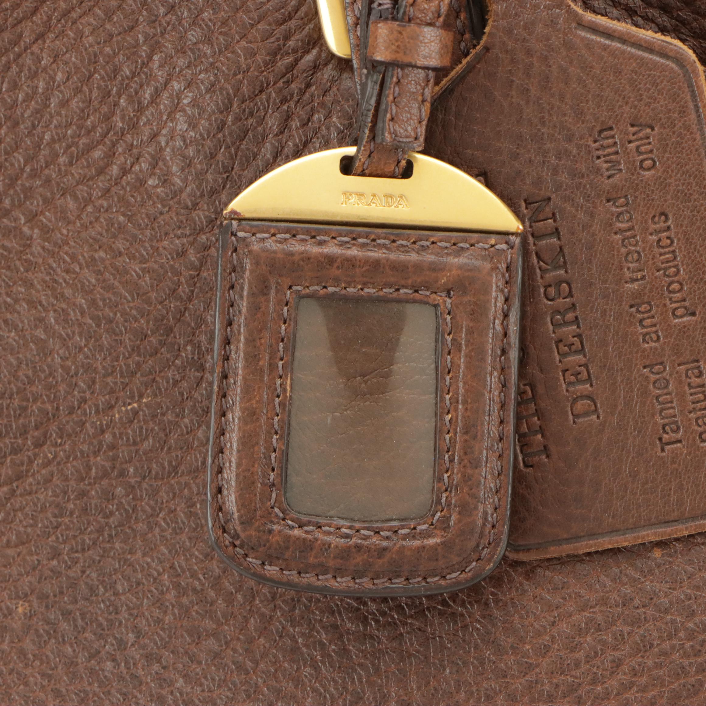 Prada Large Tote BN1795 in Bruciato Cervo Leather