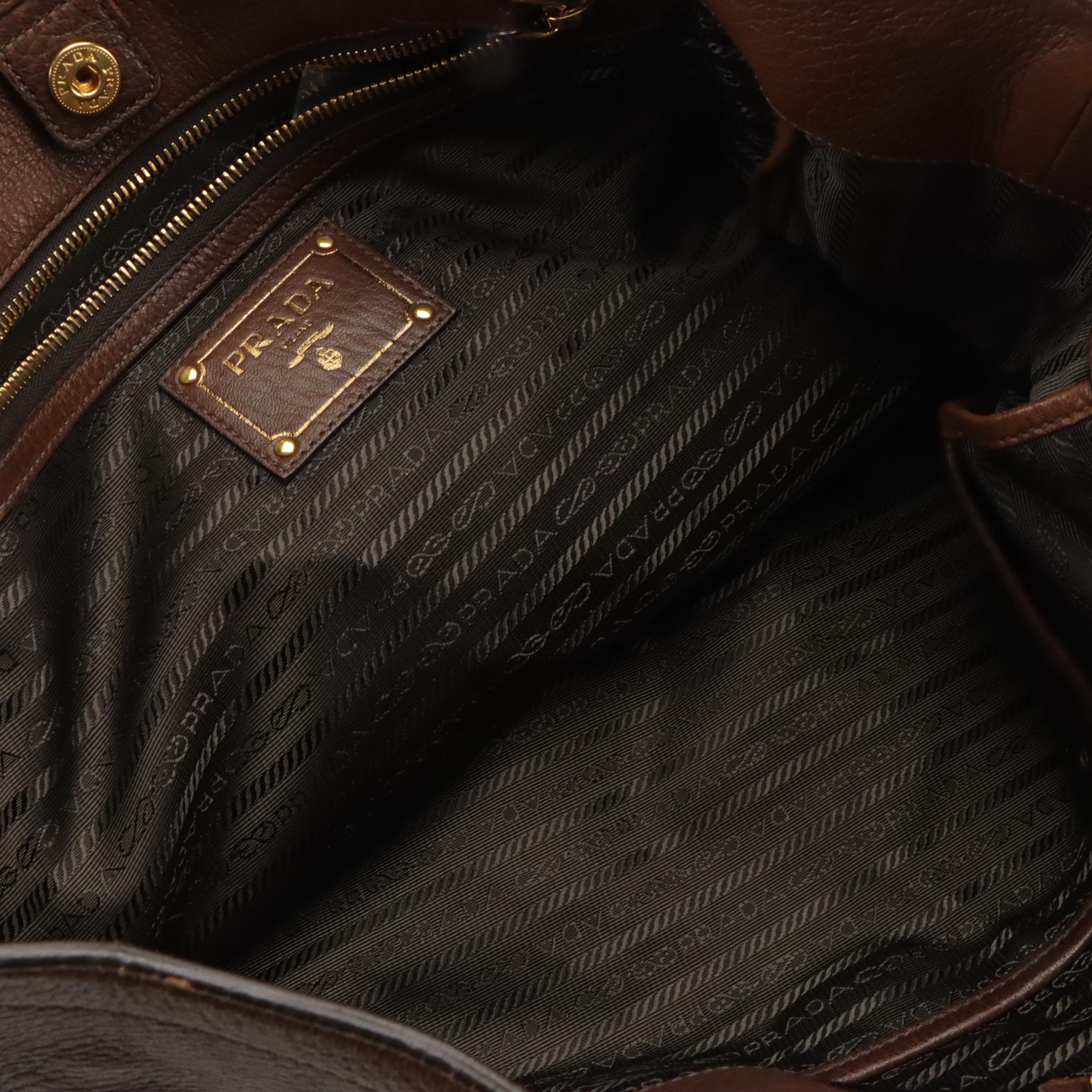 Prada Large Tote BN1795 in Bruciato Cervo Leather