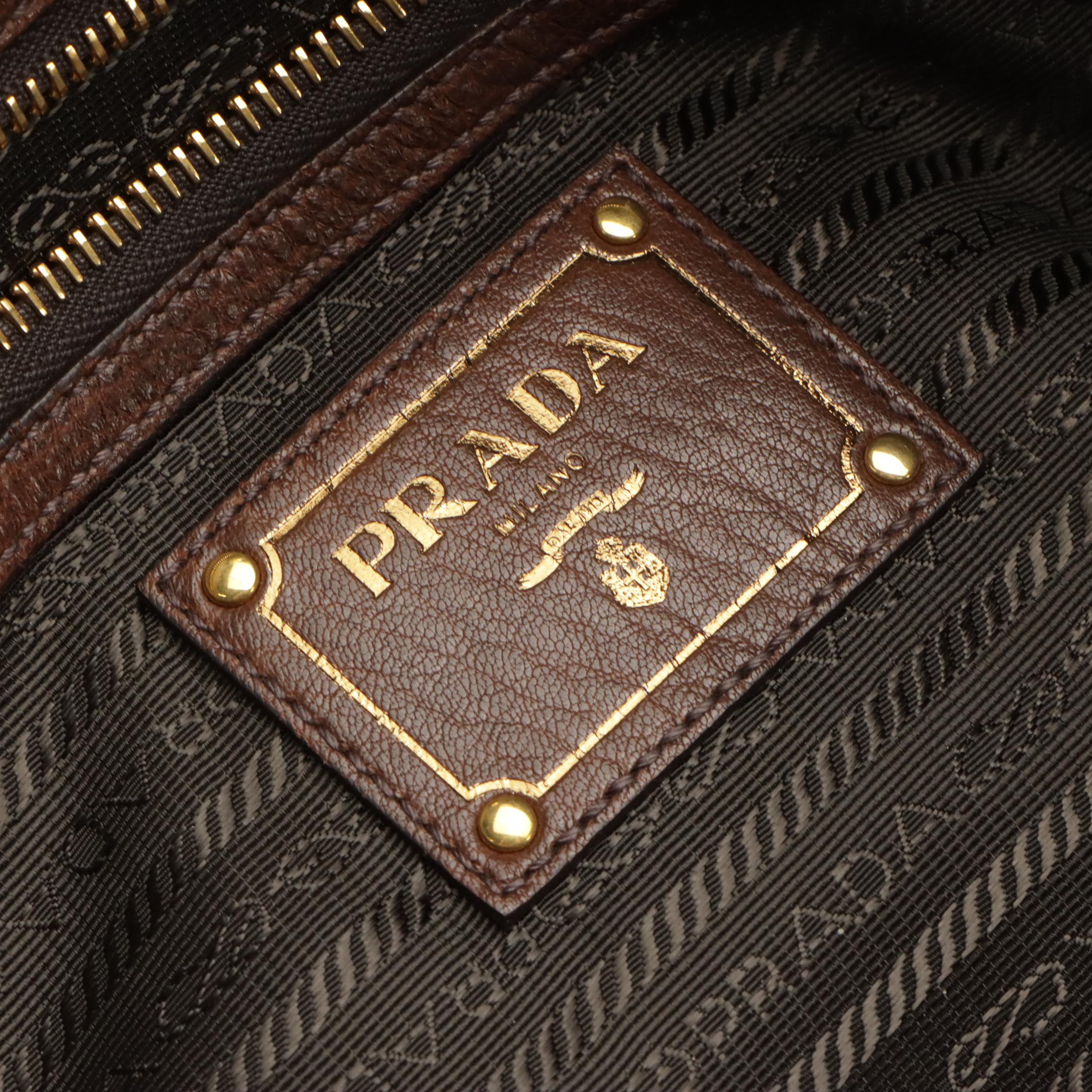 Prada Large Tote BN1795 in Bruciato Cervo Leather