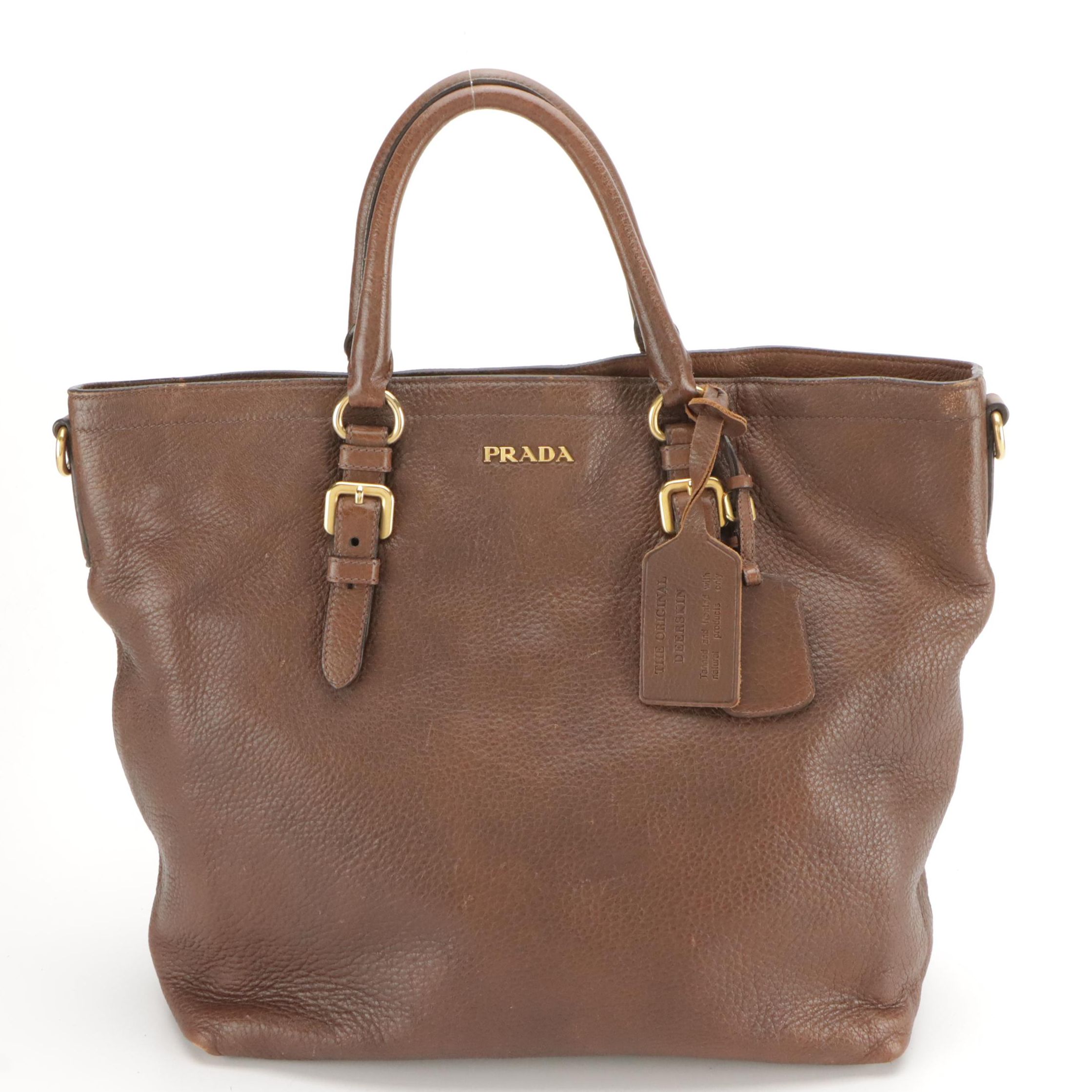 Prada Large Tote BN1795 in Bruciato Cervo Leather