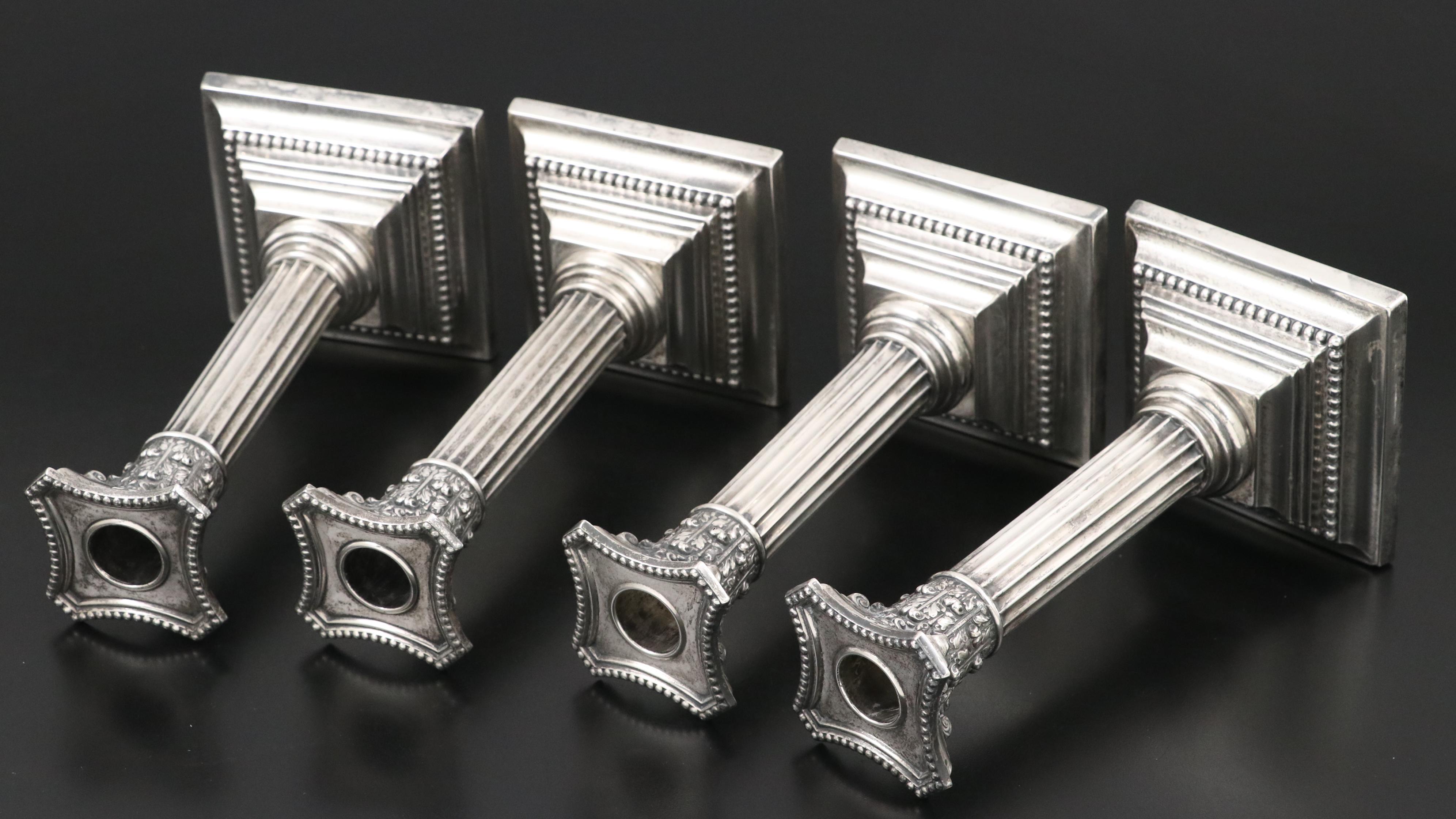 Gorham Sterling Silver Columnar Candlesticks, Early 20th. Century