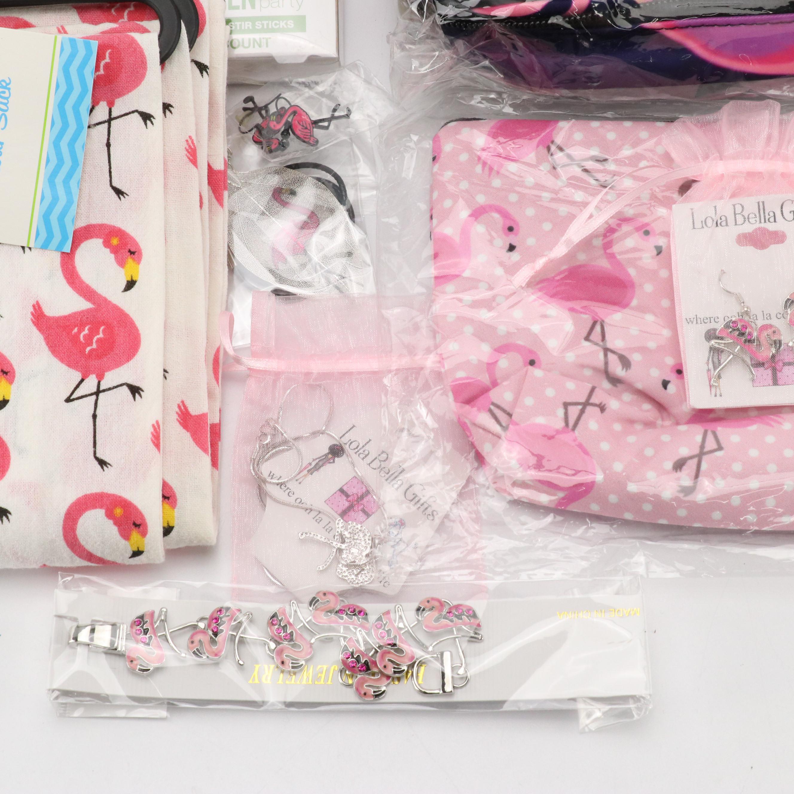 Flamingo Printed Crocs, Lula Roe Cardigan, Zip Pouches, Jewelry and More