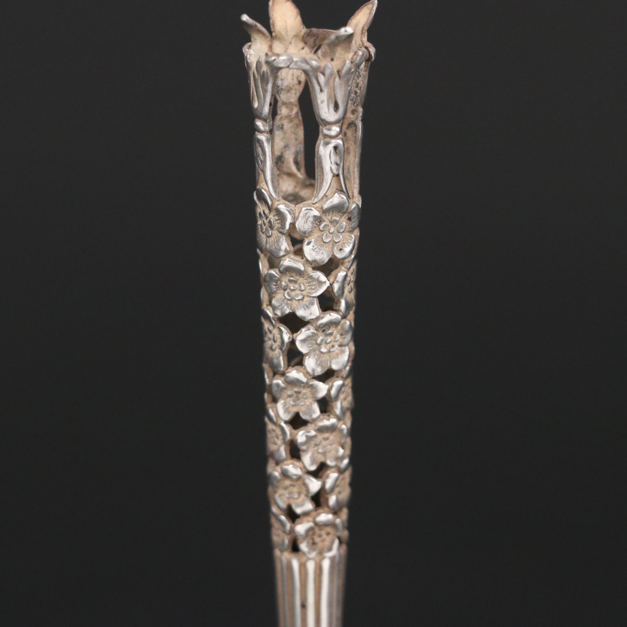 Tiffany & Co. Sterling Silver Openwork Bud Vase, Early 20th Century