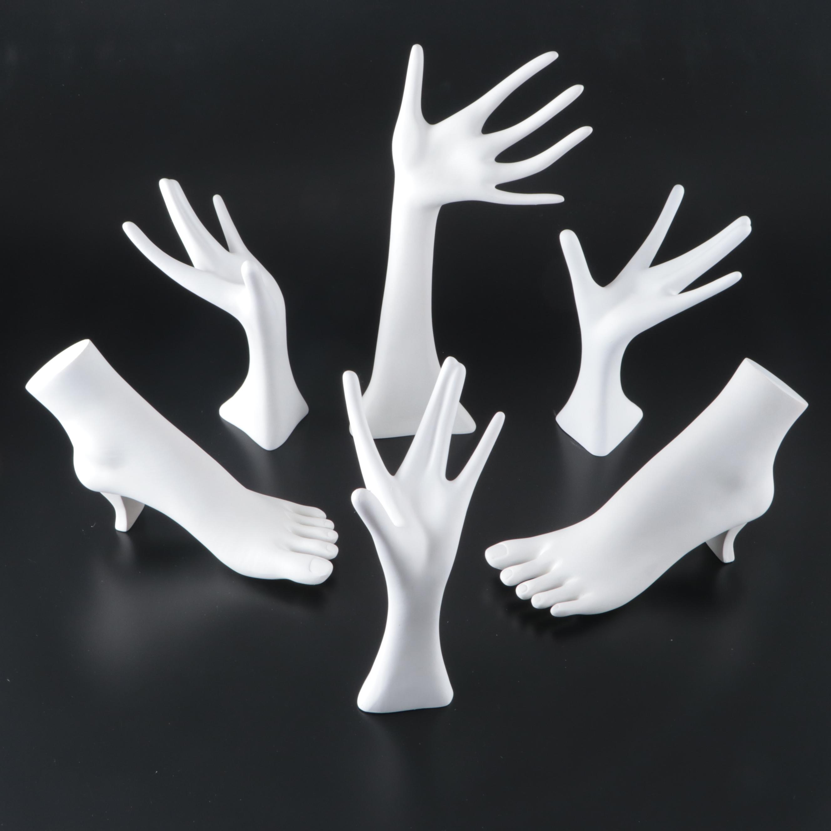 White Ring and Bracelet Jewelry Display Set