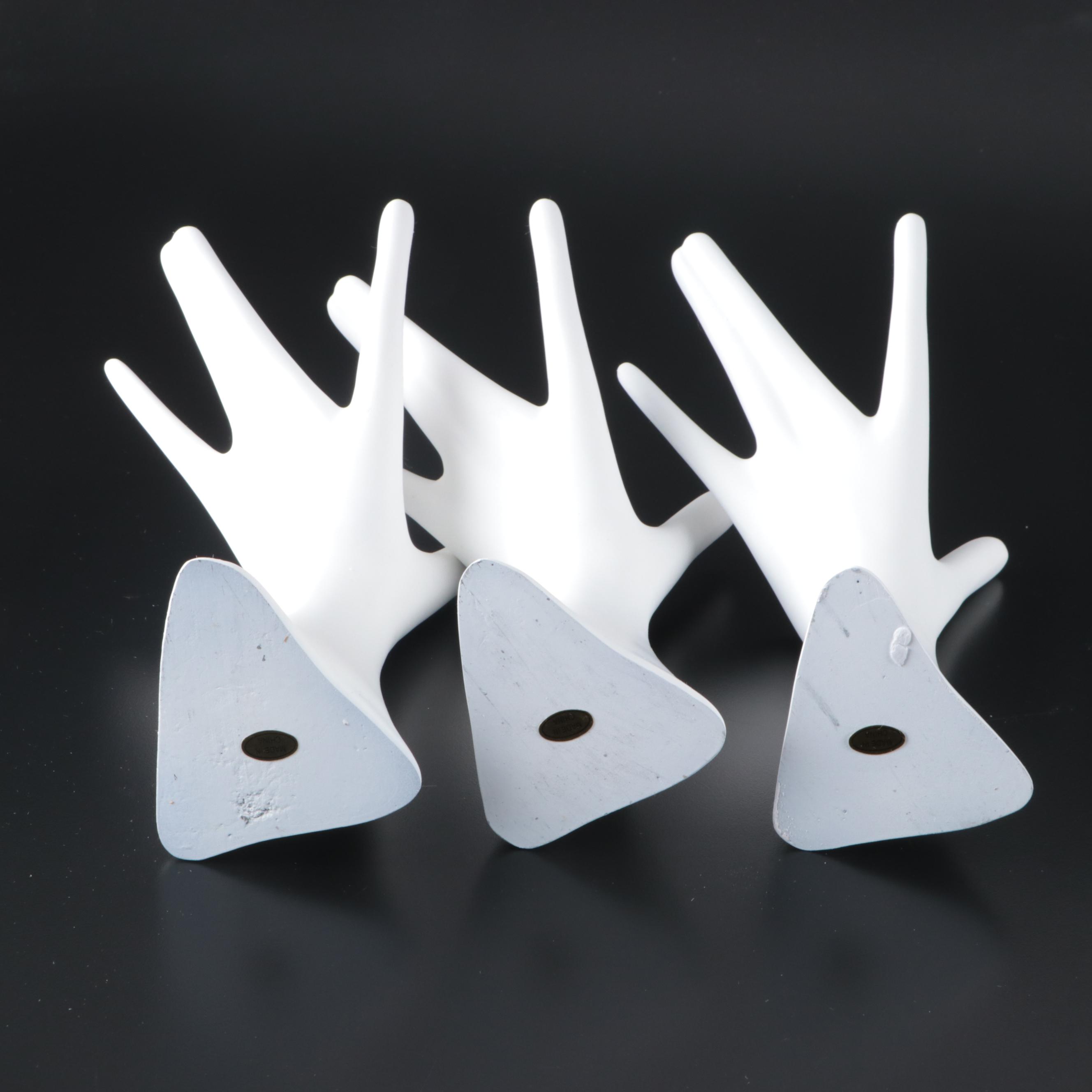 White Ring and Bracelet Jewelry Display Set