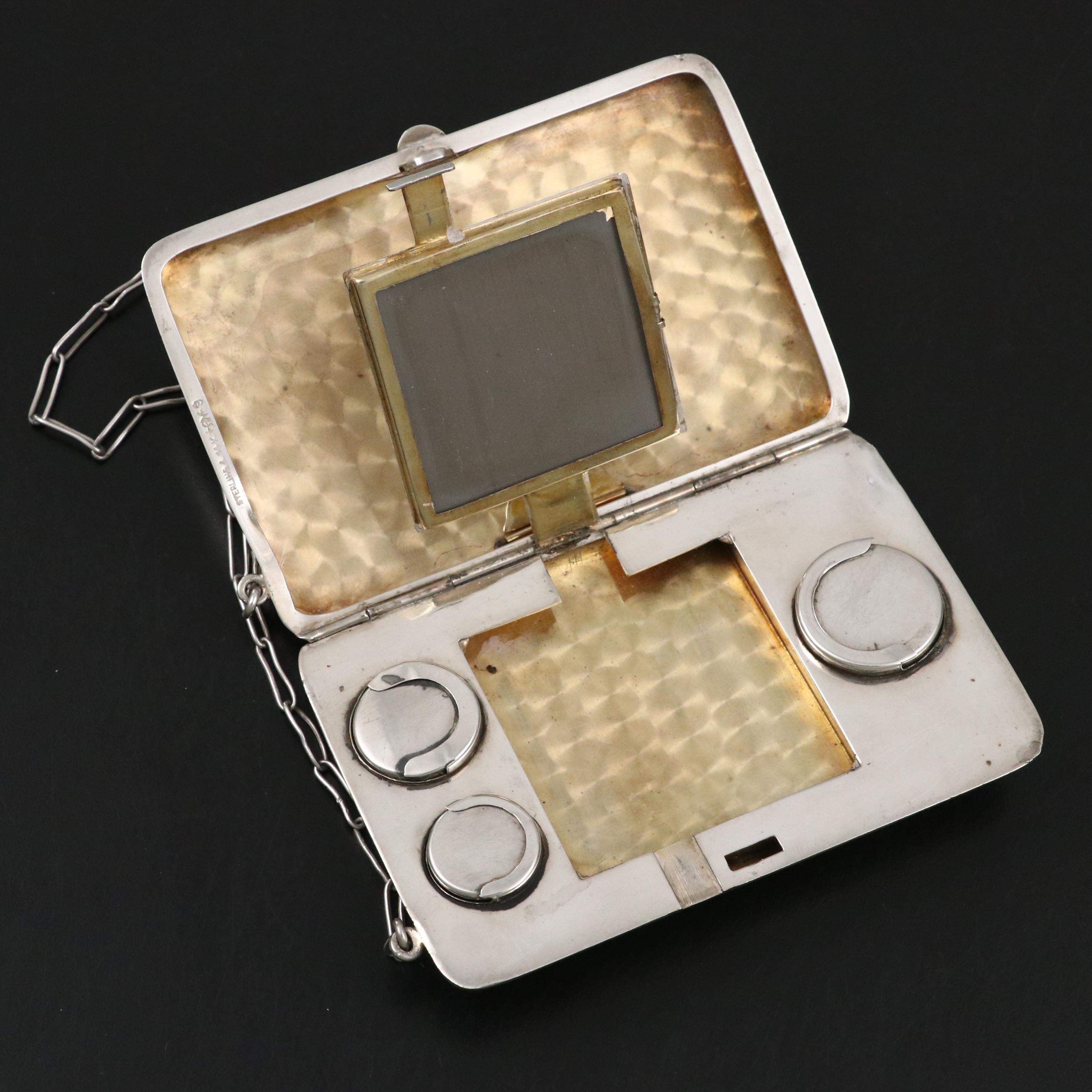 Schmitz, Moore & Co. 14K Gilt Sterling Silver, Coin & Compact Purse, 1915–1920