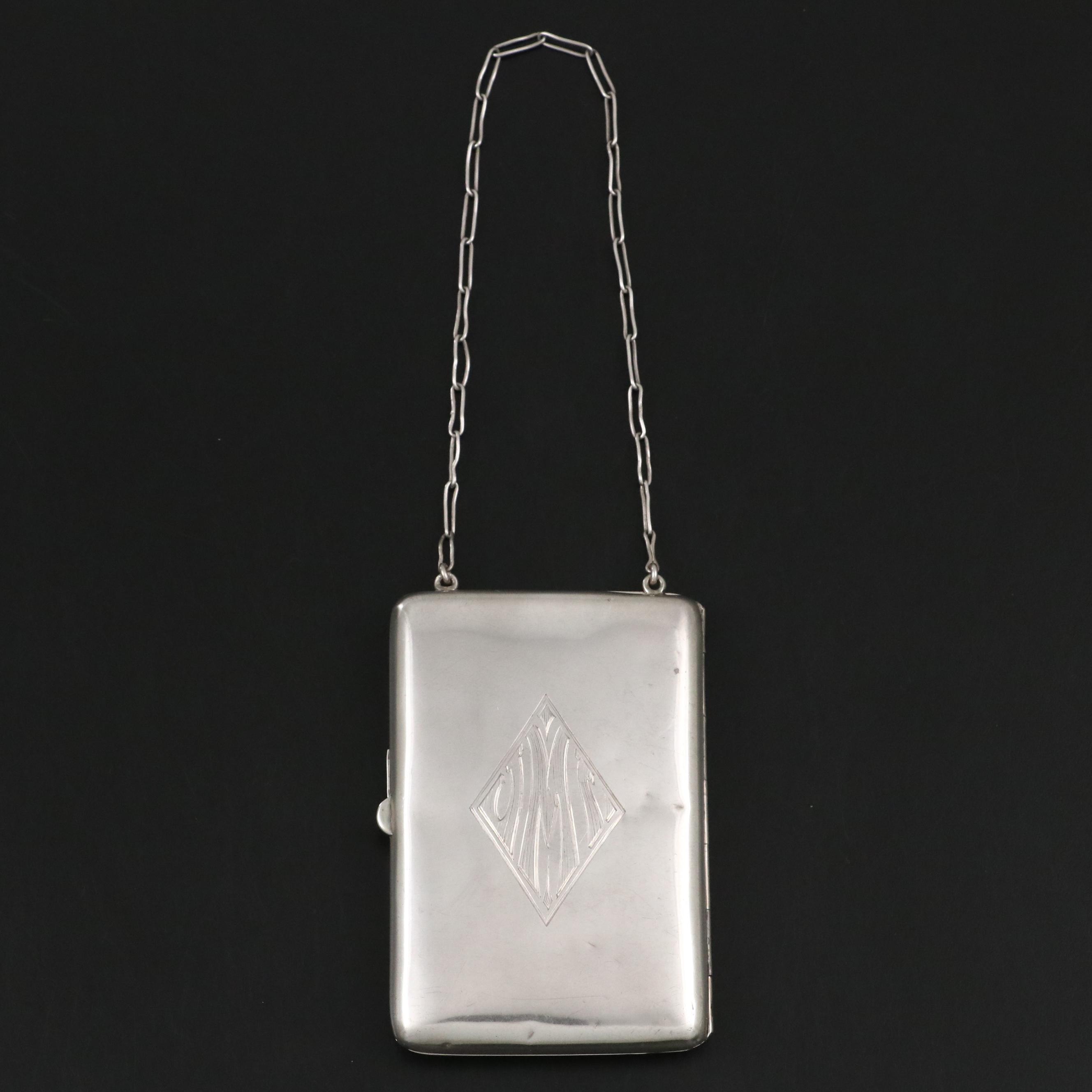 Schmitz, Moore & Co. 14K Gilt Sterling Silver, Coin & Compact Purse, 1915–1920