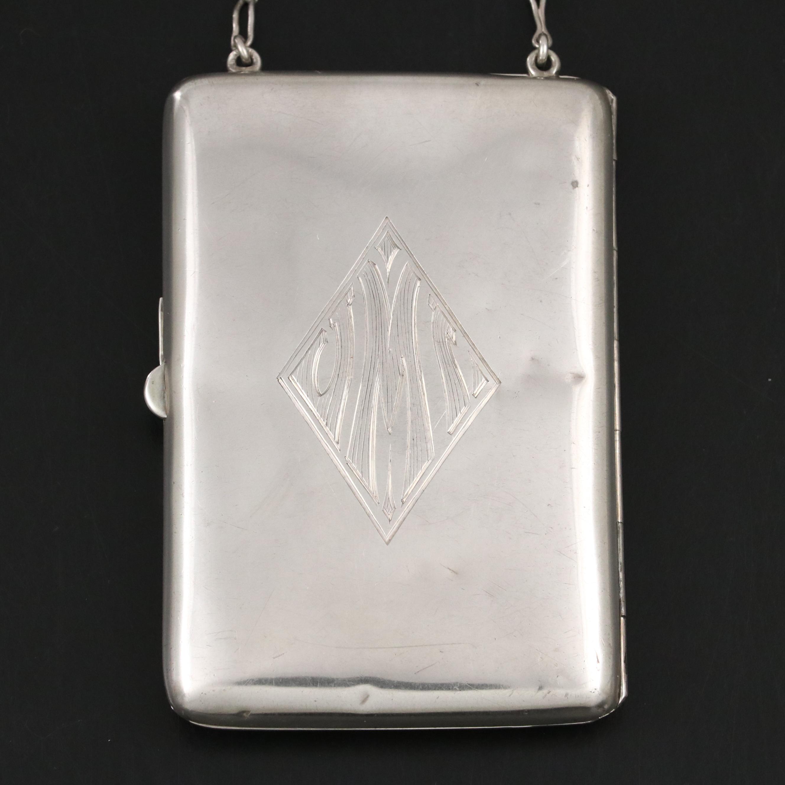 Schmitz, Moore & Co. 14K Gilt Sterling Silver, Coin & Compact Purse, 1915–1920