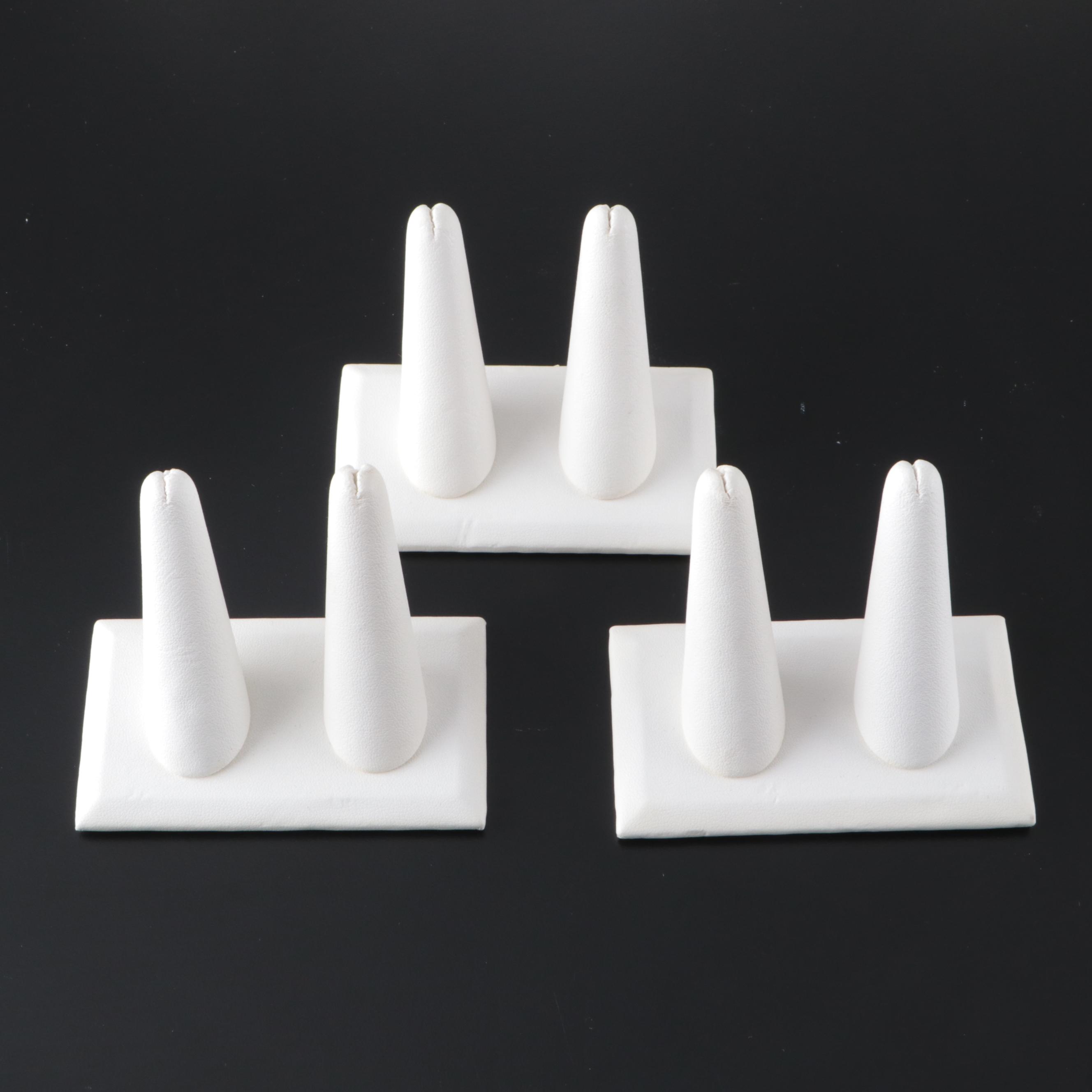 White Ring, Necklace and Earring Jewelry Display Set