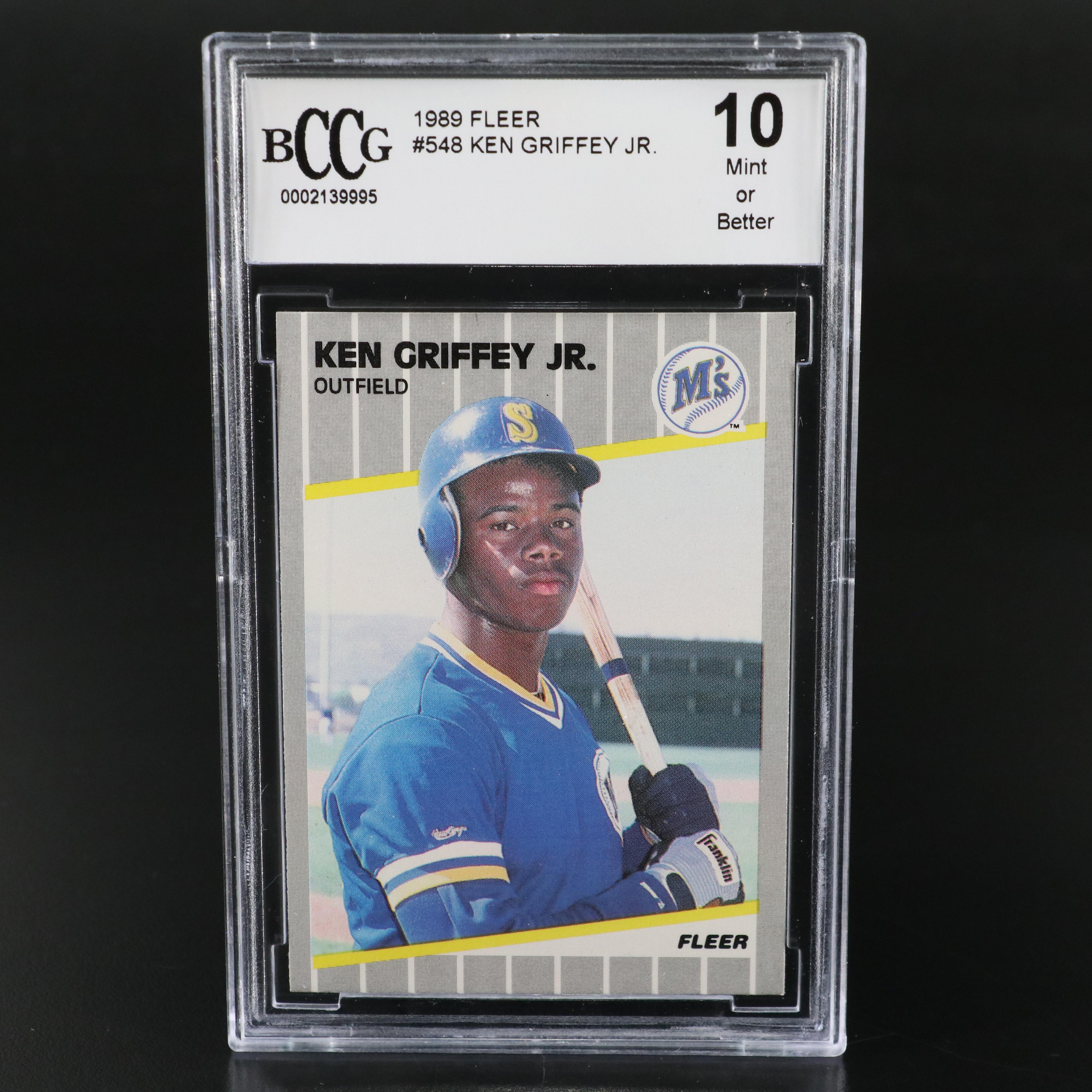 1989 Fleer Ken Griffey Jr. Seattle Mariners Rookie Baseball Card Graded BCCG 10