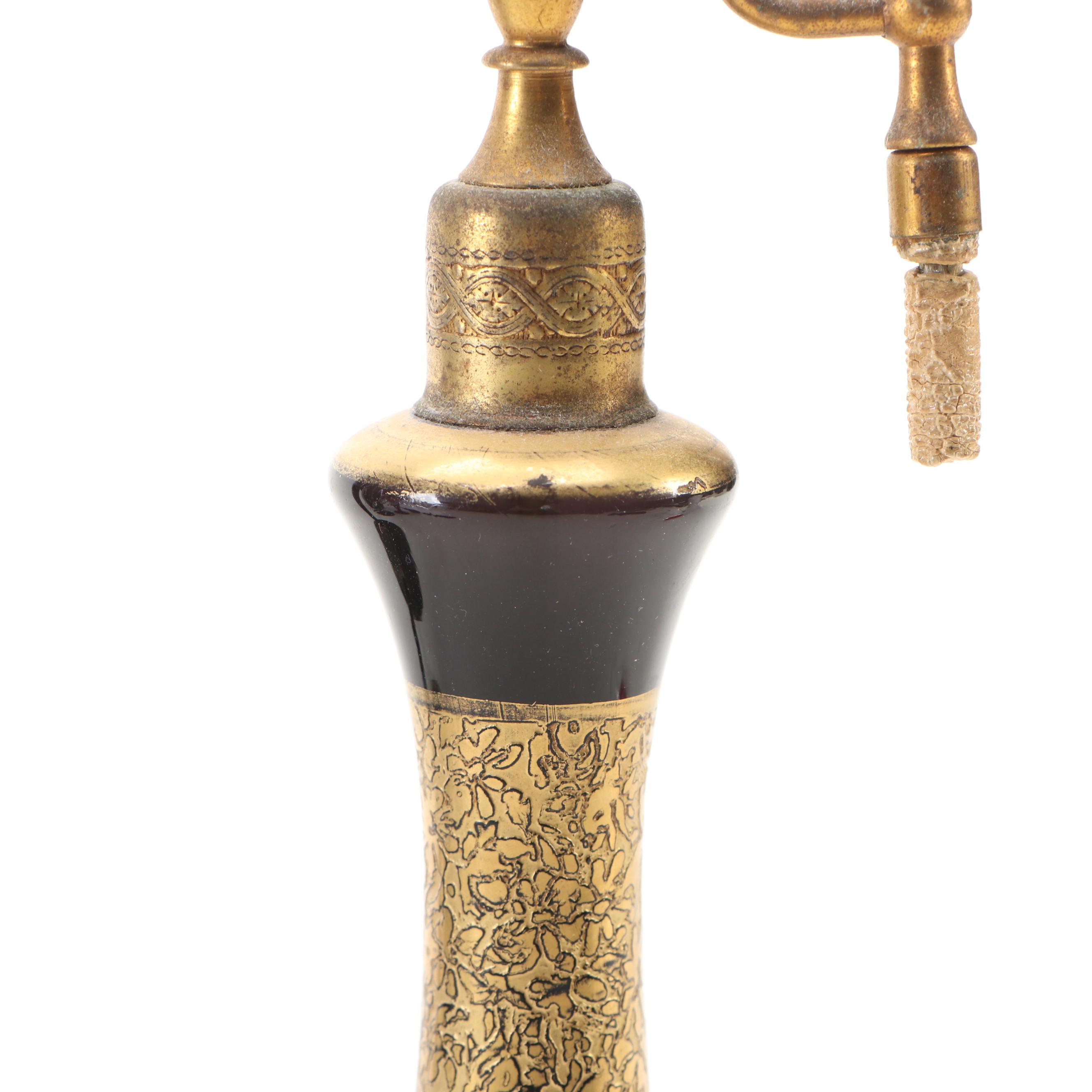 Paden City Ebony "Lela Bird" Vase with Bud Vases and Various Perfume Bottles