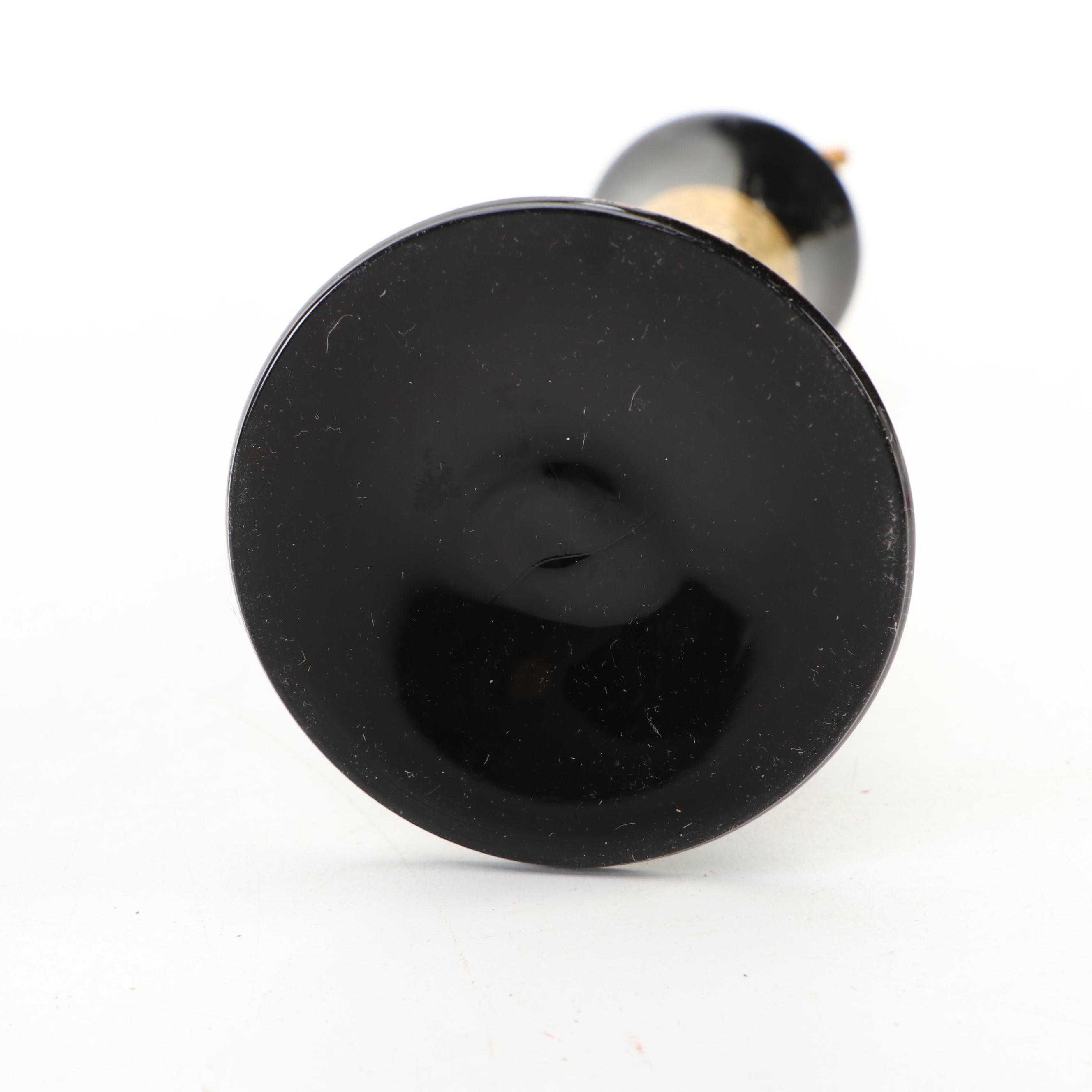 Paden City Ebony "Lela Bird" Vase with Bud Vases and Various Perfume Bottles