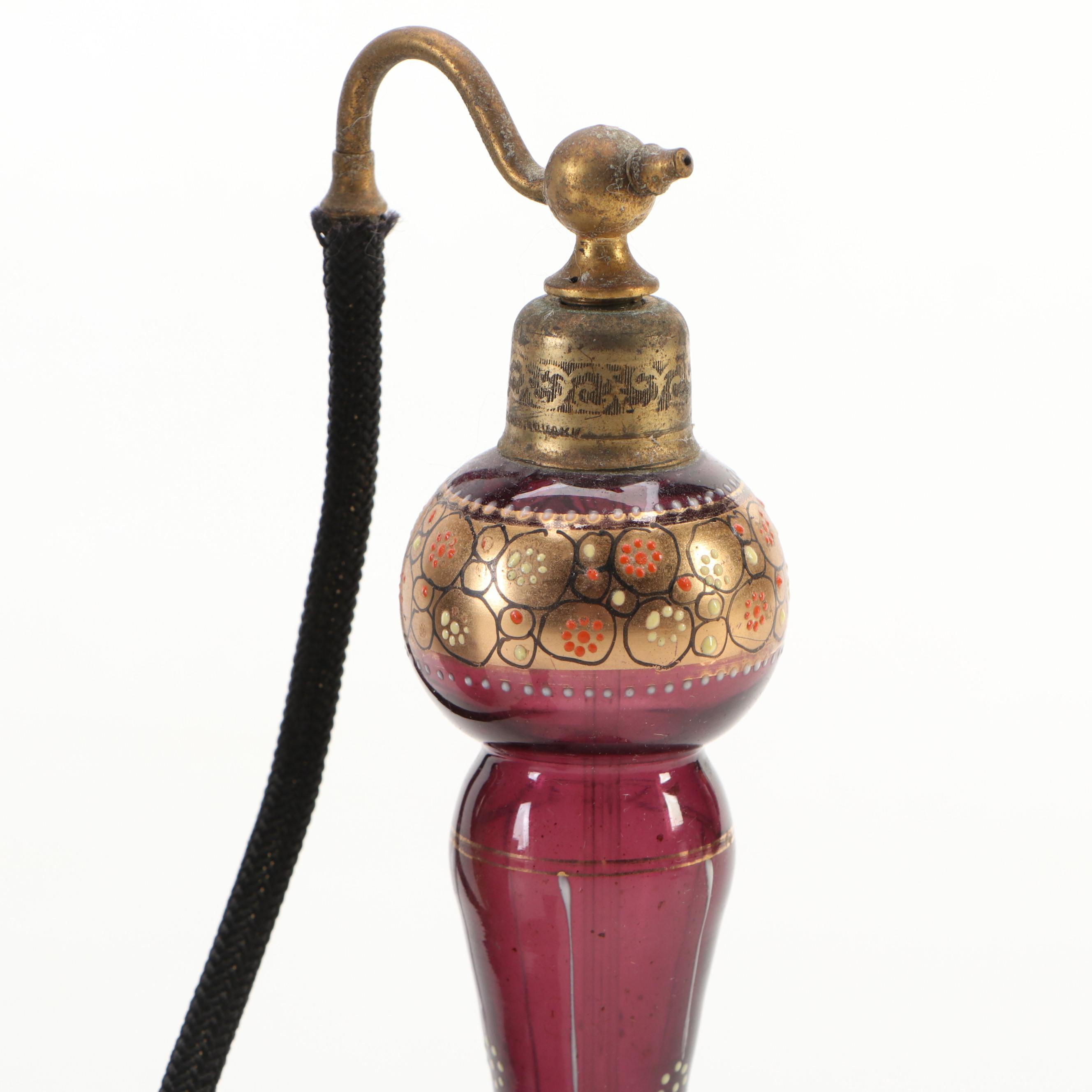 Paden City Ebony "Lela Bird" Vase with Bud Vases and Various Perfume Bottles