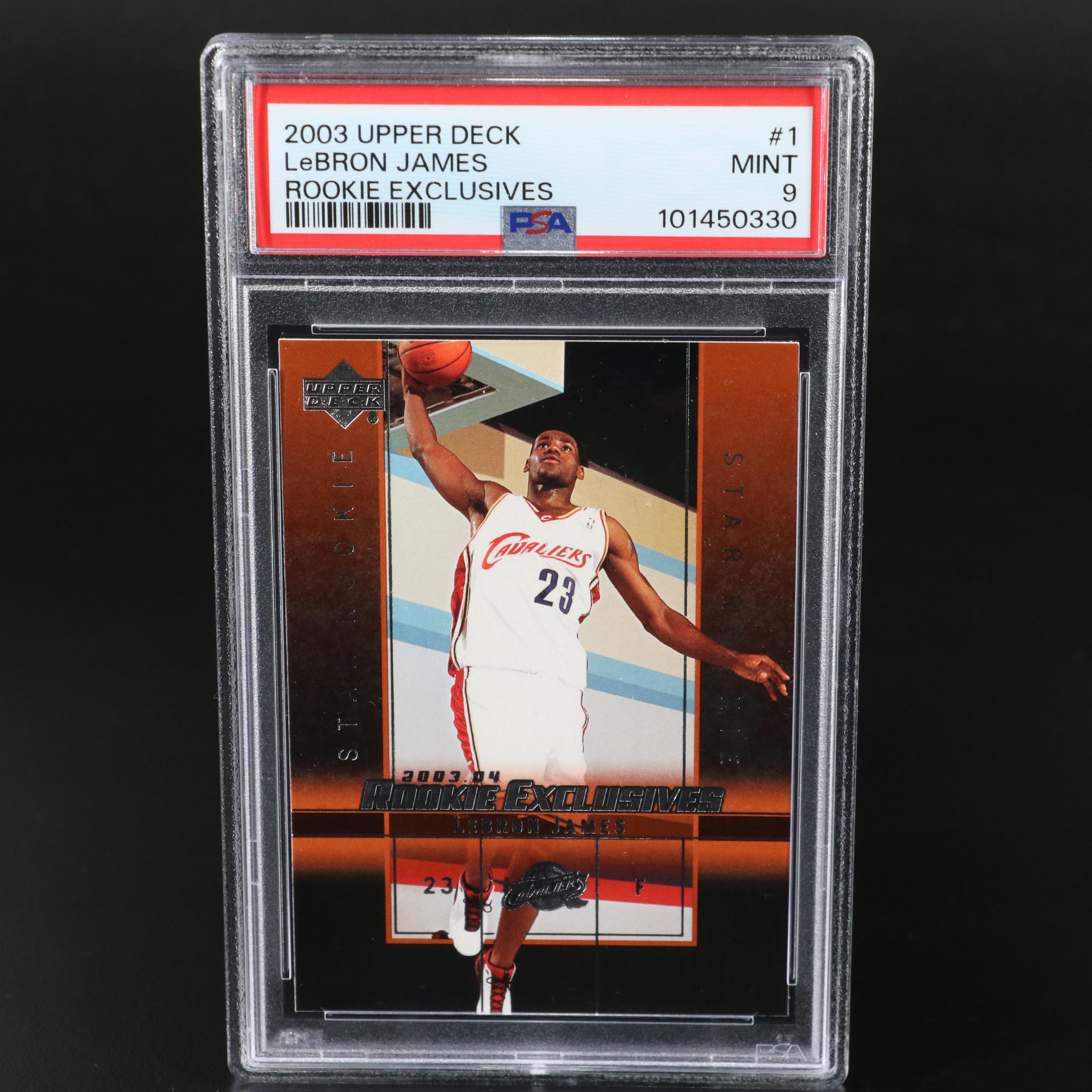 2003 Upper Deck LeBron James Rookie Exclusives Basketball Card Graded PSA 9