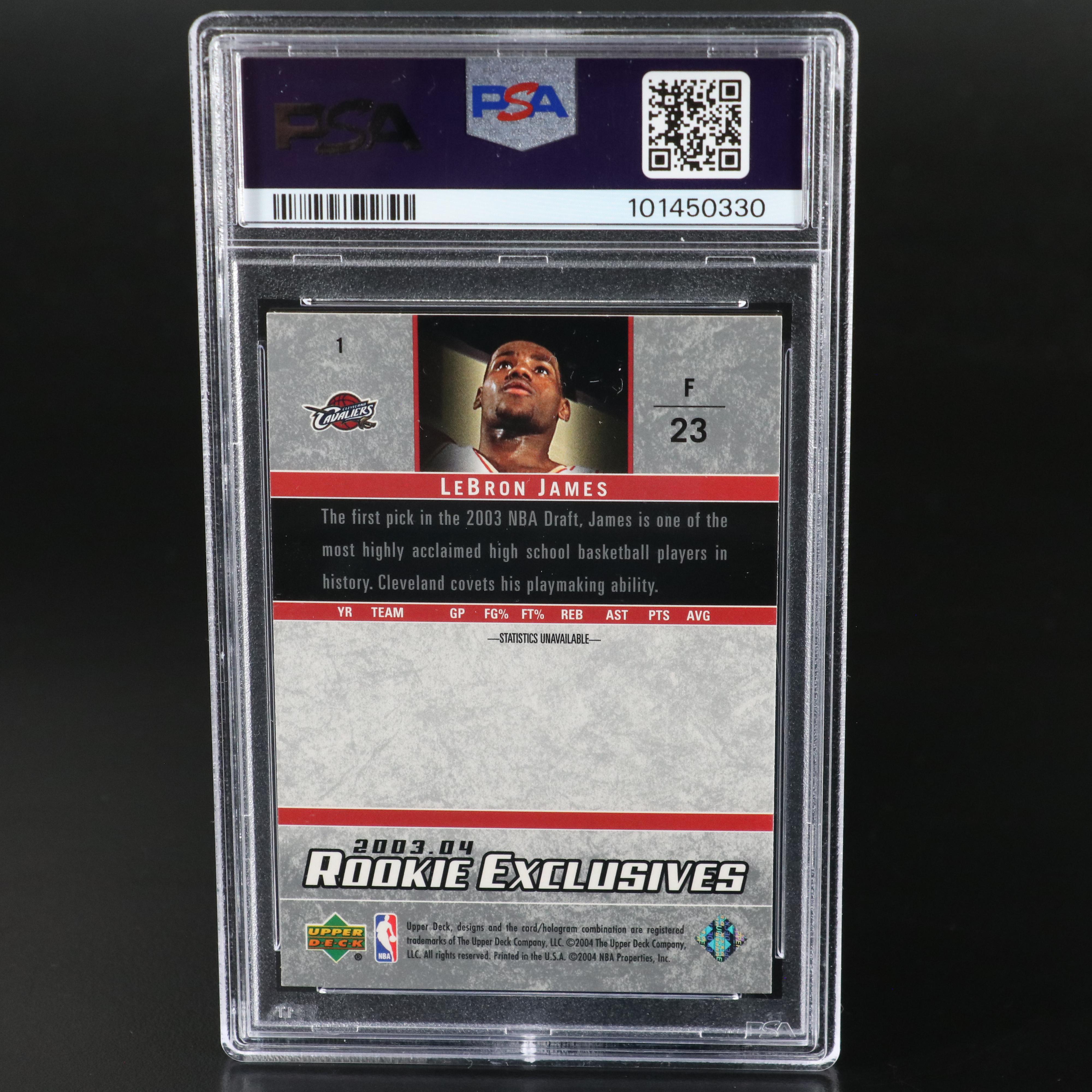2003 Upper Deck LeBron James Rookie Exclusives Basketball Card Graded PSA 9