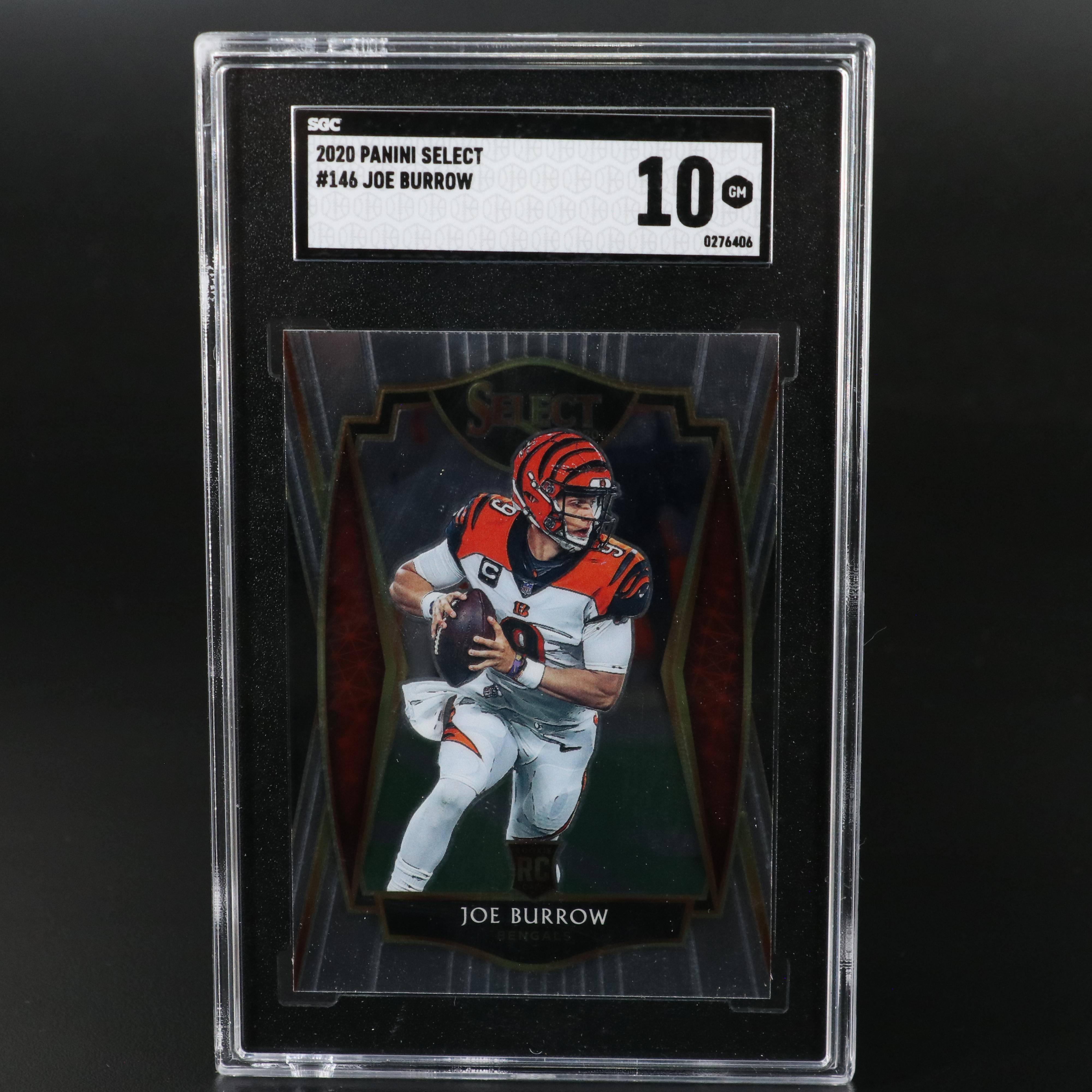 2020 Panini Select Joe Burrow Rookie Football Card Graded SGC 10