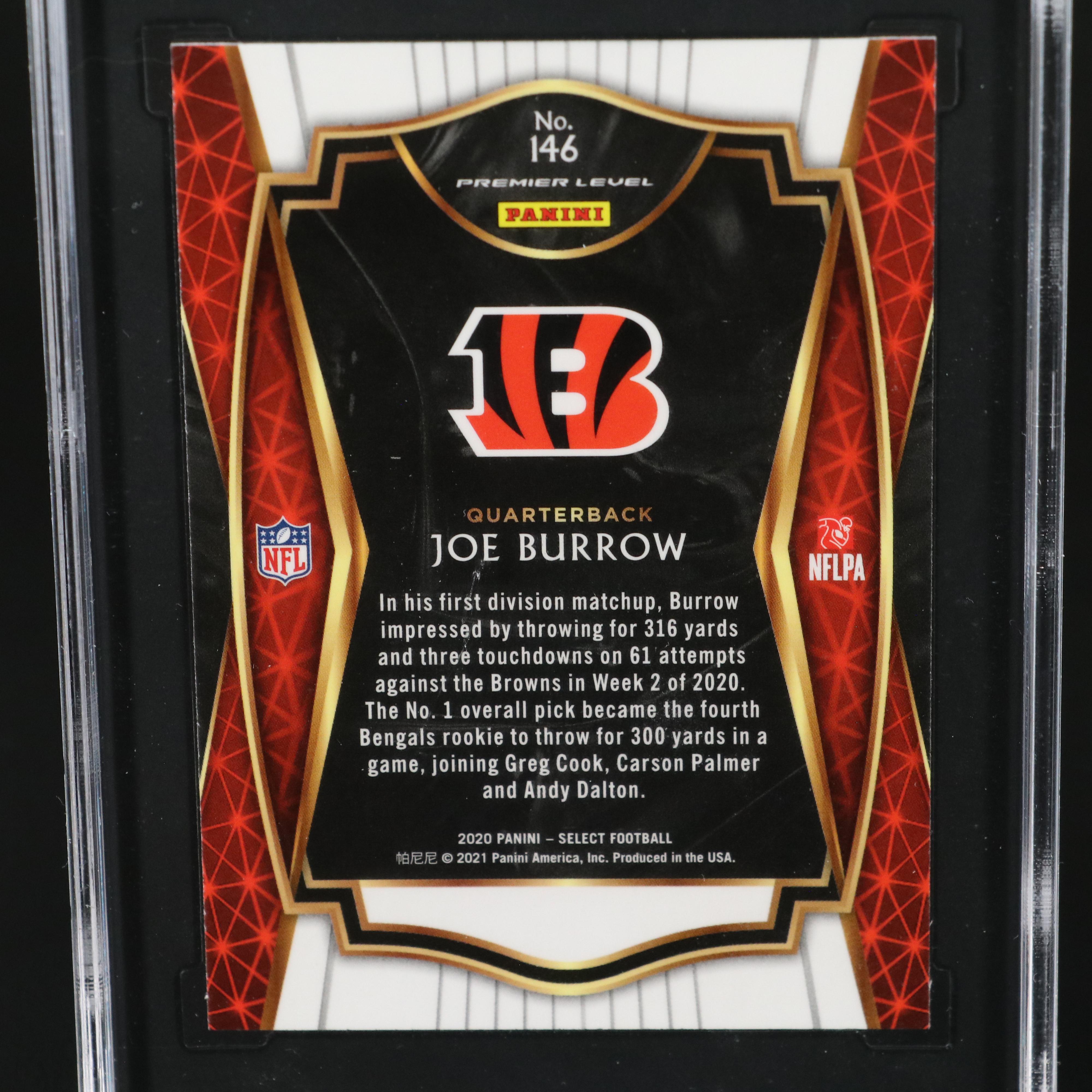 2020 Panini Select Joe Burrow Rookie Football Card Graded SGC 10