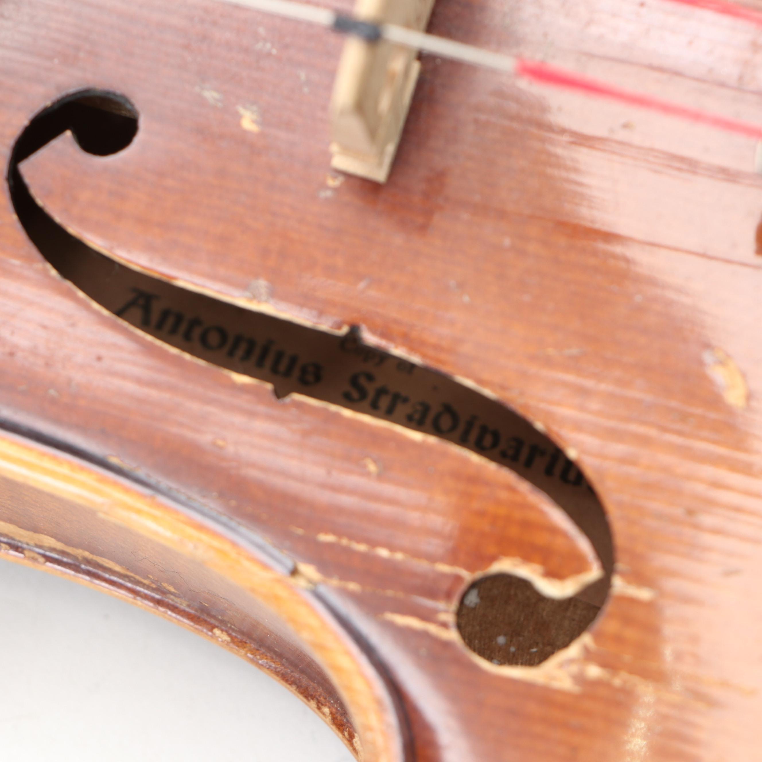 German Antonius Stradivarius Faciebat Cremona 1713 Copy 4/4 Violin with Case