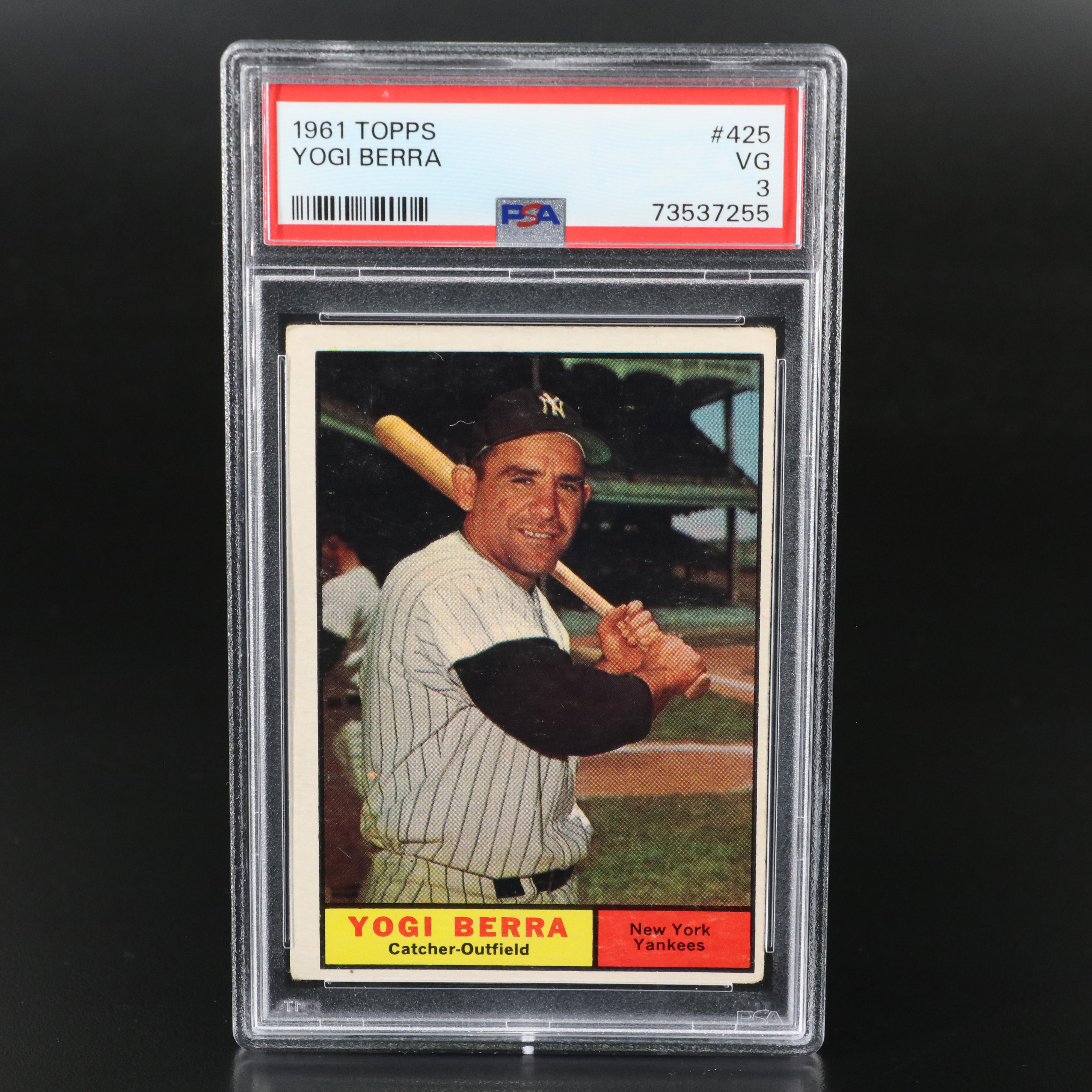 1961 Topps Yogi Berra New York Yankees Baseball Card Graded PSA 3