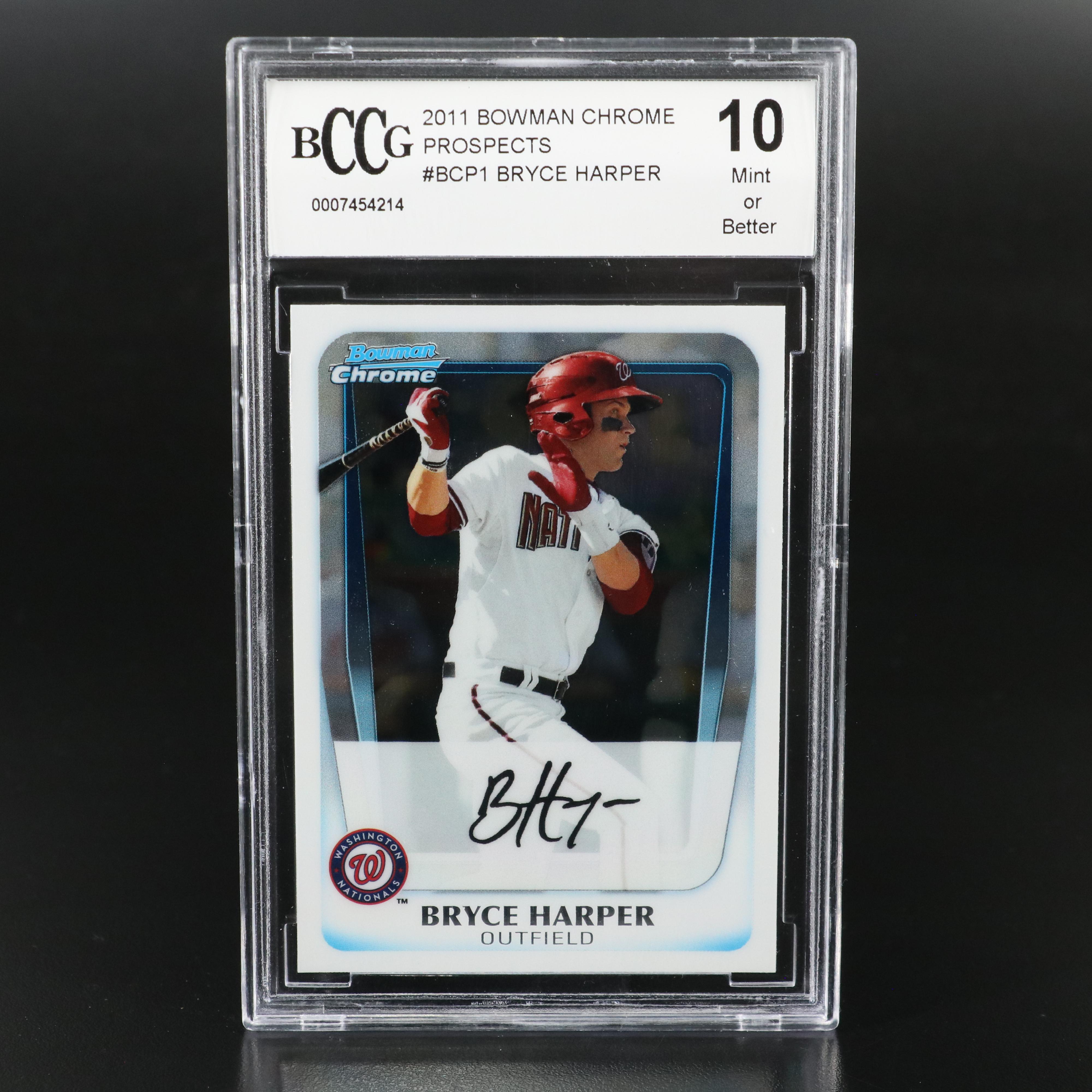 2011 Bowman Chrome Prospects Bryce Harper Baseball Card Graded BCCG 10