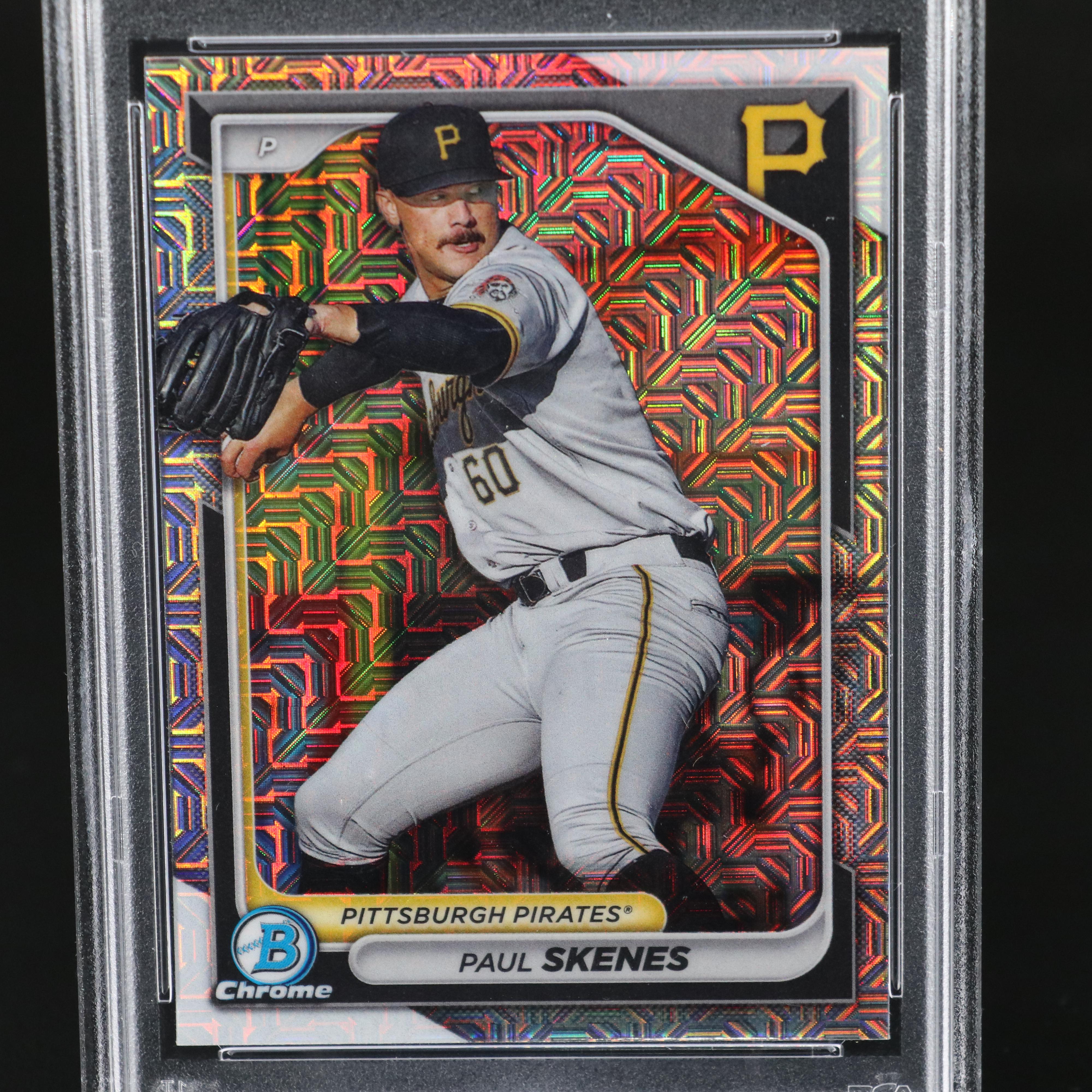 2024 Bowman Chrome Paul Skenes Mega Box Refractor Prospect Card Graded PSA 10